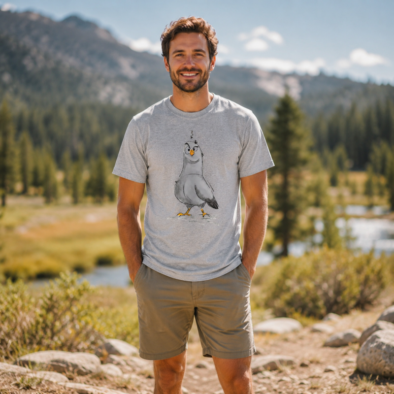 Cheeky Pigeon Sketch Cartoon  T-Shirt