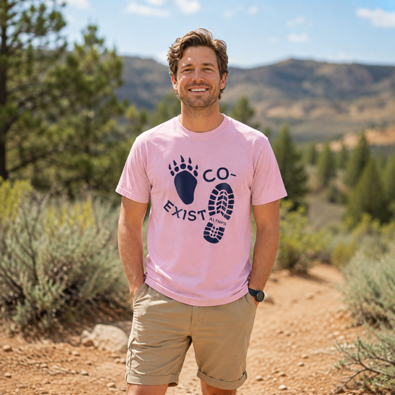 Co-Exist Bear Track and Boot Print T-Shirt