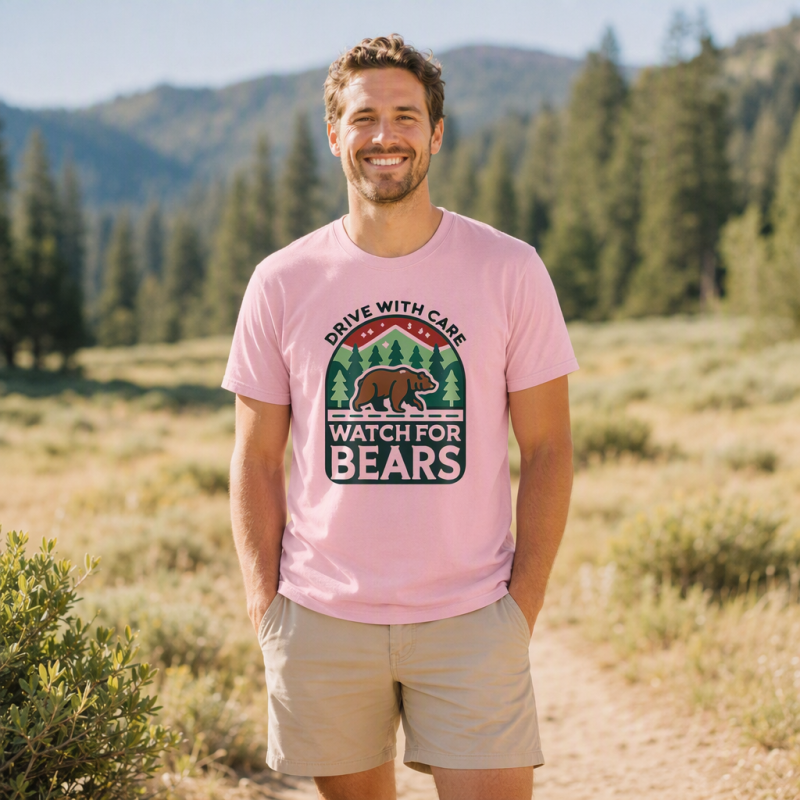 Drive with Care Watch for Bears Road Sig  T-Shirt