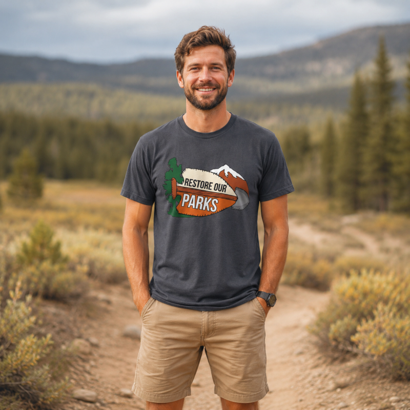 Restore Our Parks Football Badge T-Shirt