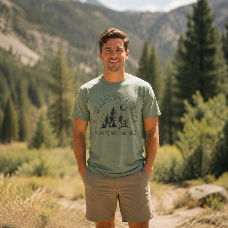 5 Billion Star Hotel America’s National Parks Camping T-Shirt