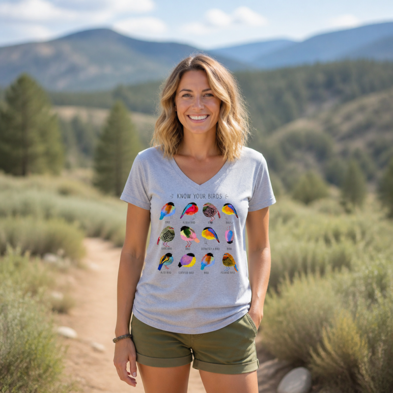Colorful Bird Guide V-neck T-Shirt