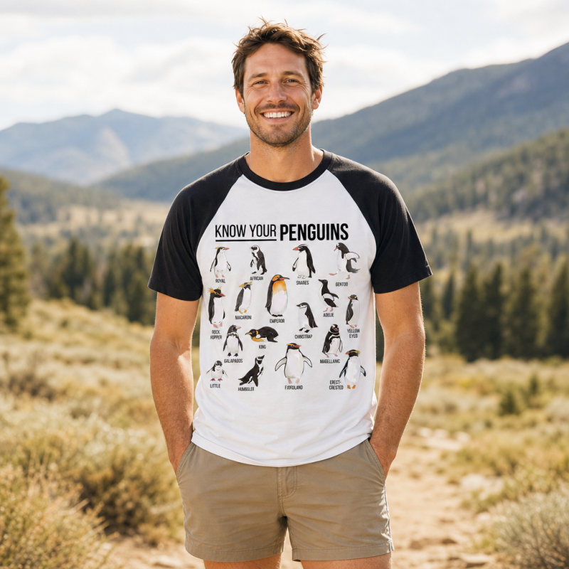 Know Your Penguins Raglan T-Shirt