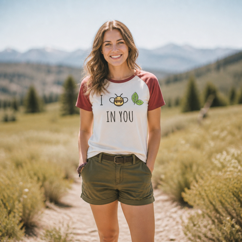 Bee Leaf Pun “I Believe in You” Raglan T-Shirt