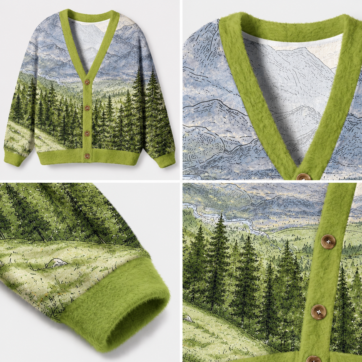 Mountain Forest Ugly Cardigan Sweaters