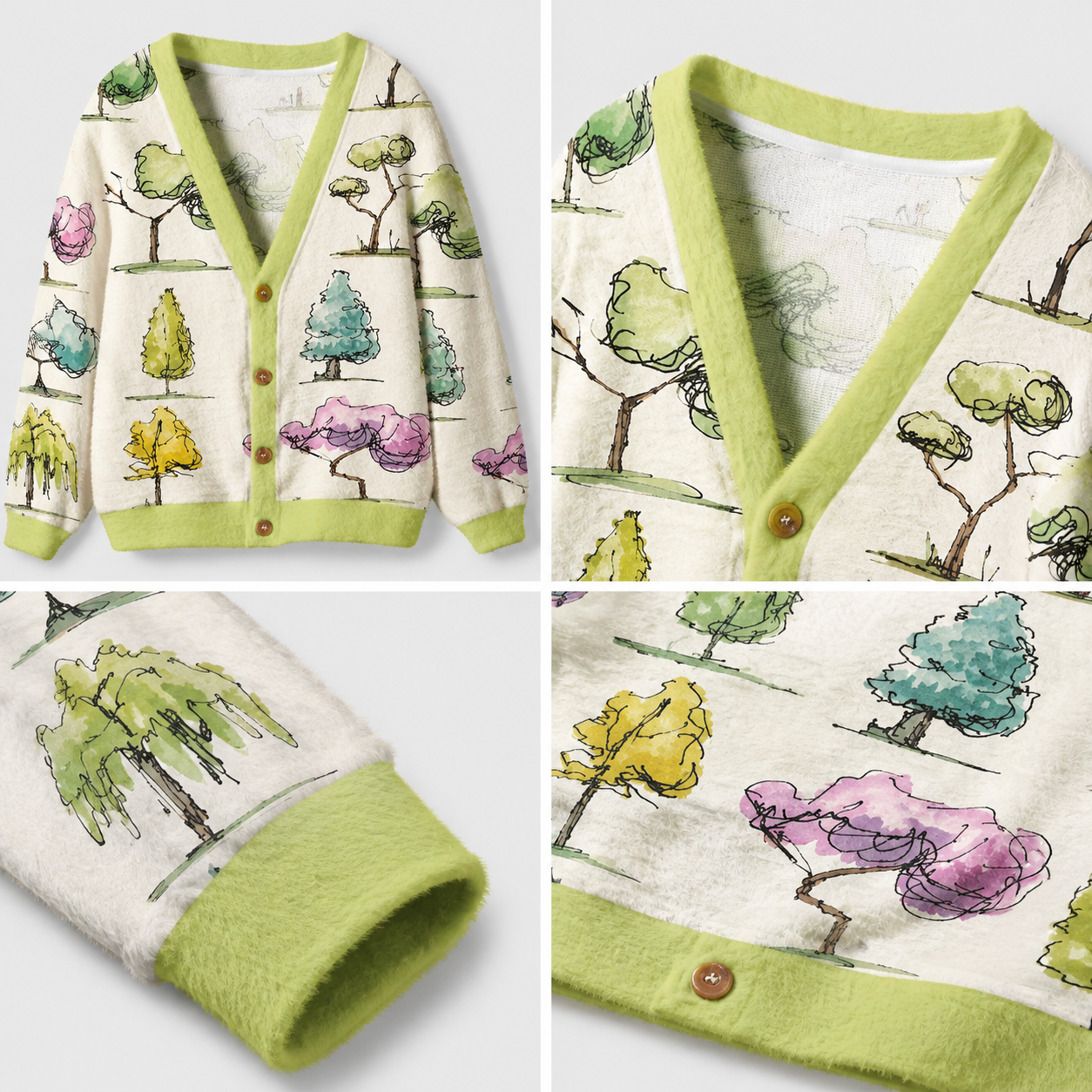 Woodland Tree Ugly Cardigan Sweaters