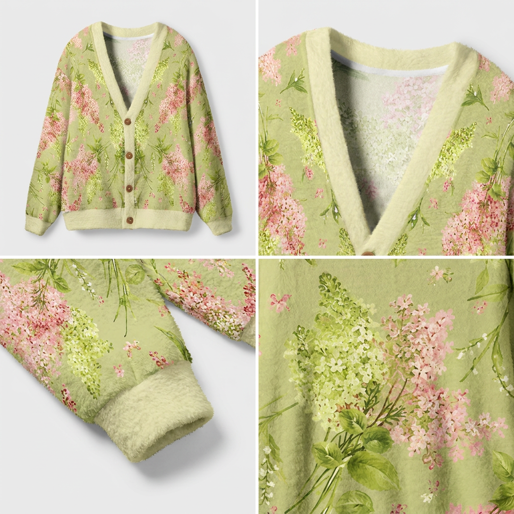 Hydrangea Garden Daydream Ugly Cardigan Sweaters