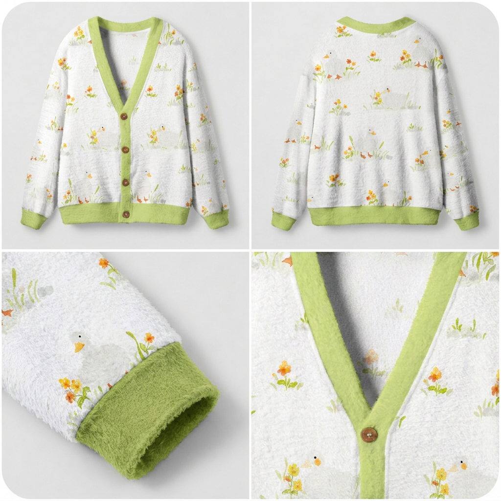 Ducks in the Meadow Ugly Cardigan Sweaters