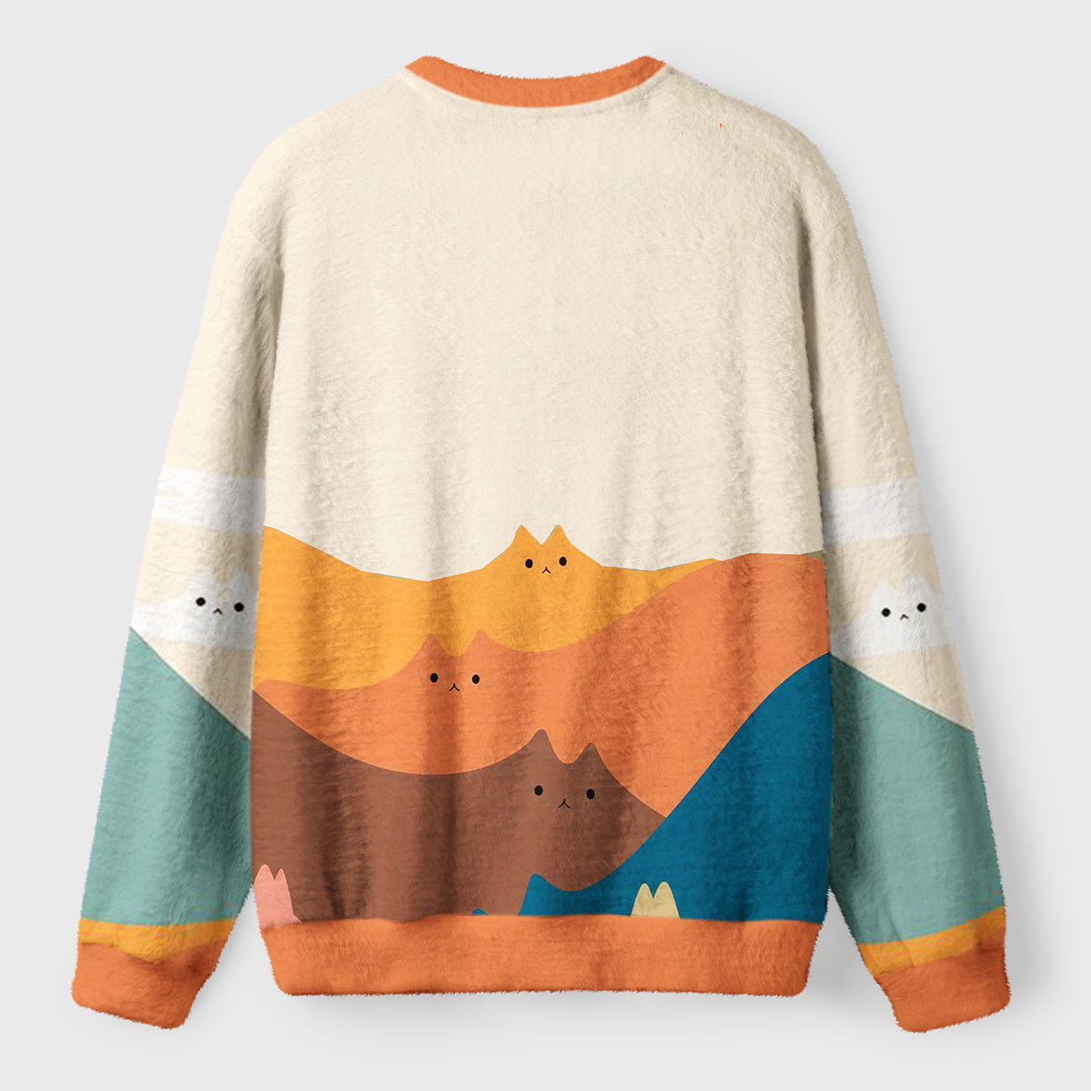 Peak-a-Boo Mountain Parade Ugly Fuzzy Fleece Sweatshirt