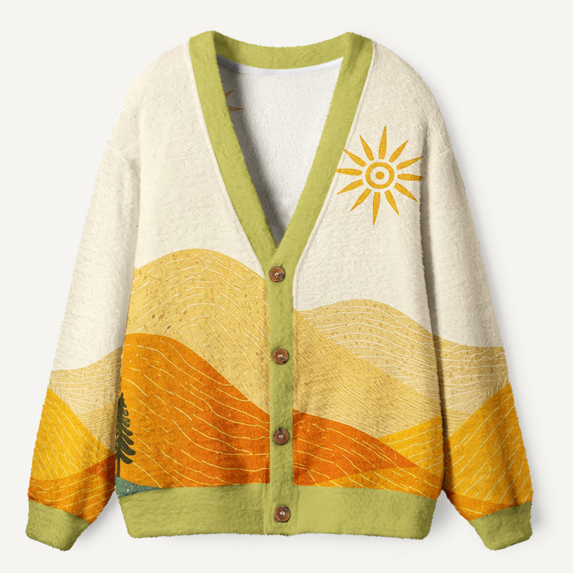Layered Mountain Premium Ugly Cardigan Sweaters