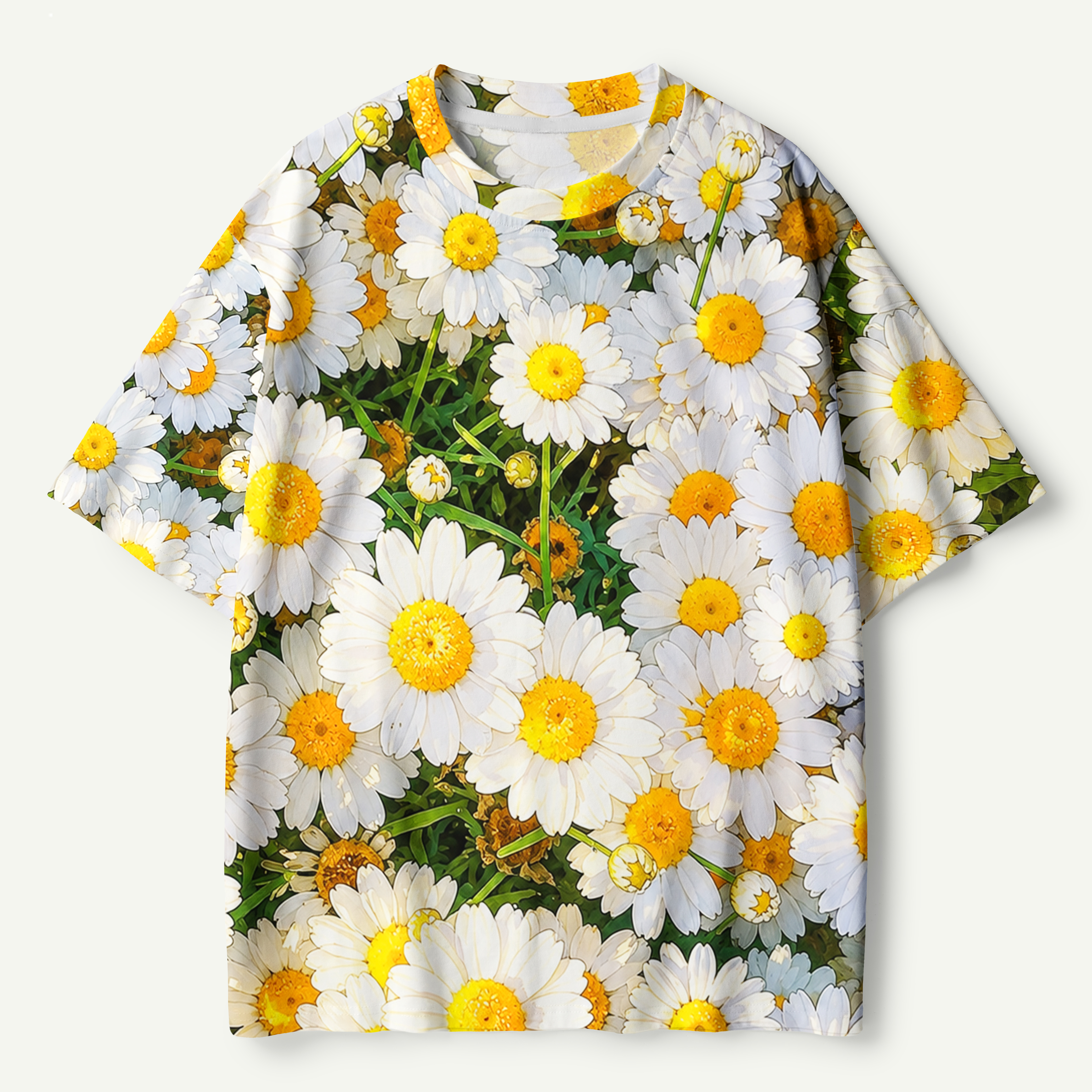 Daisy Meadow Floral Pattern Premium Cotton Tee