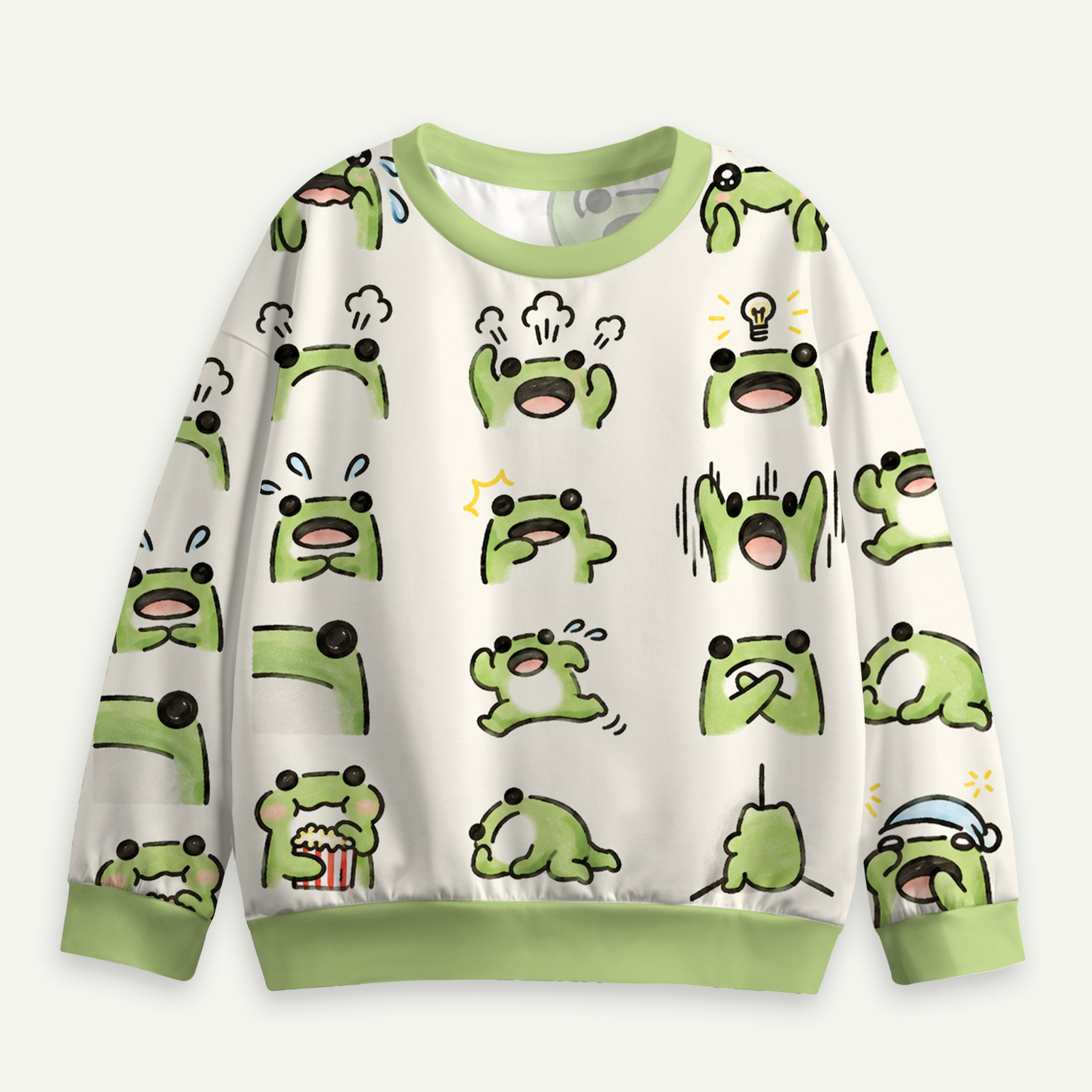 Frog Yoga Pose Collection Kids All-over Printed Sweatshirt