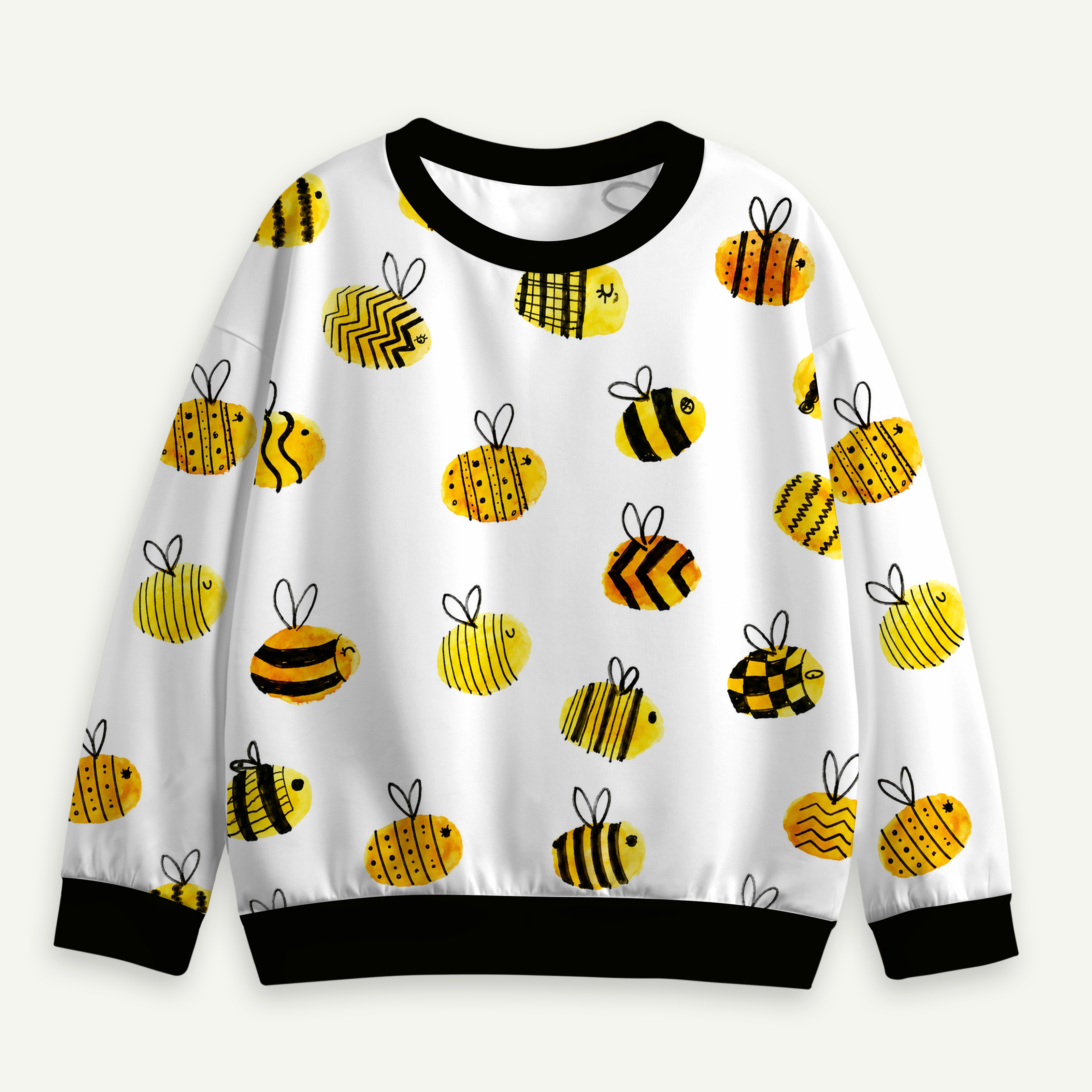 Busy Bee Honey Pattern Kids All-over Printed Sweatshirt