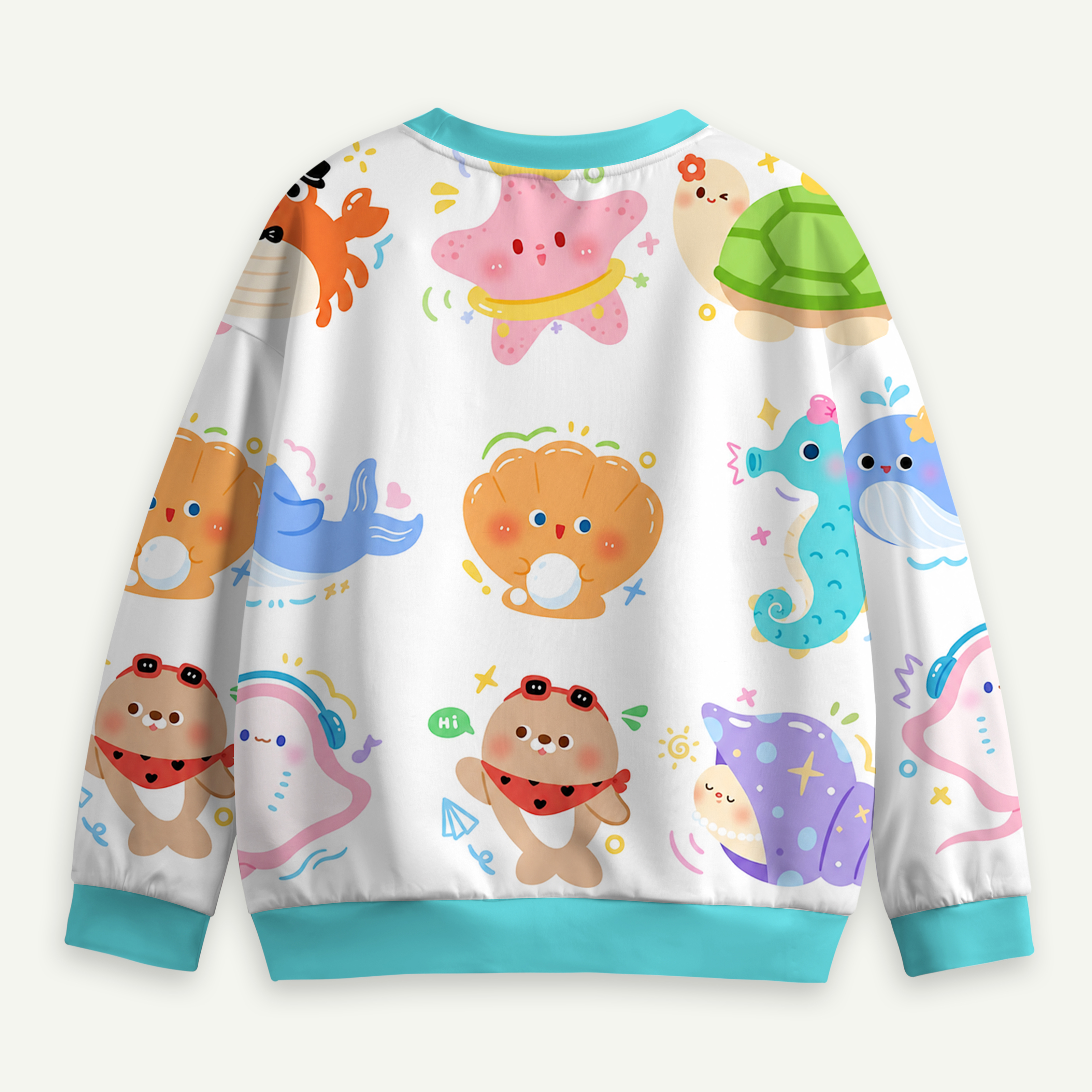 Happy Ocean Friends Parade Kids All-over Printed Sweatshirt