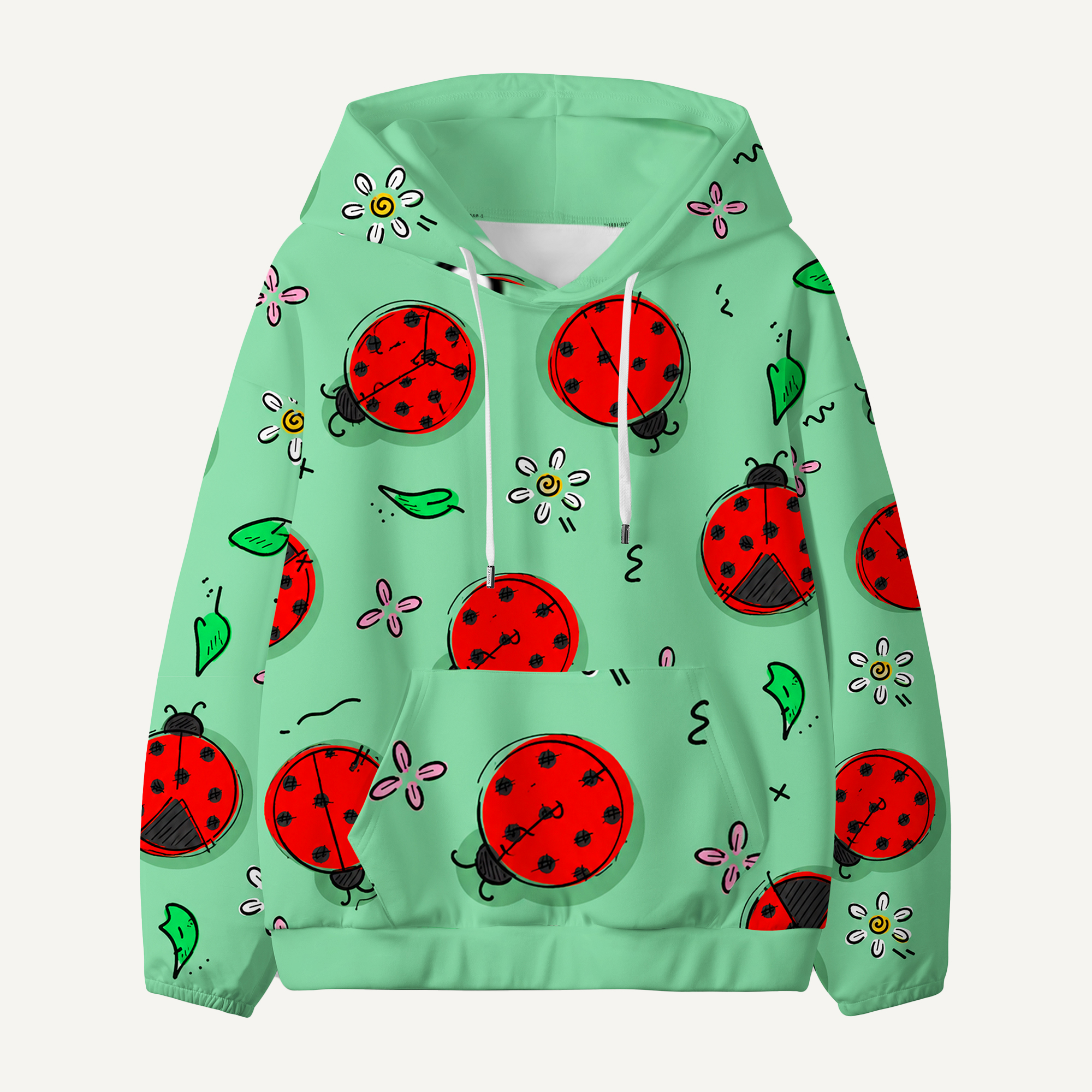 Ladybug Garden Pattern Kids All-over Printed Hoodie