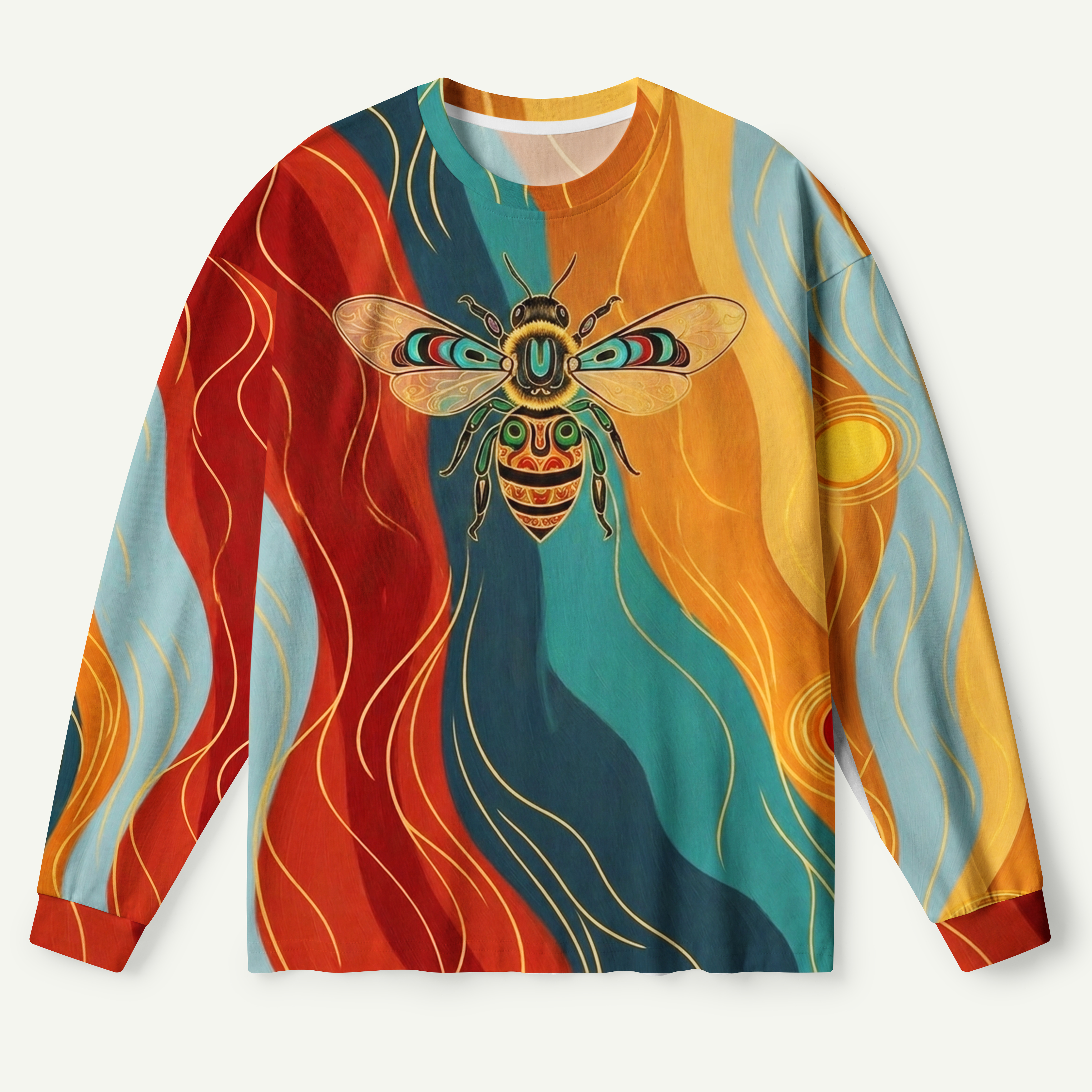 Tribal Bee Sunwave Art Premium Pure Cotton Long Sleeves