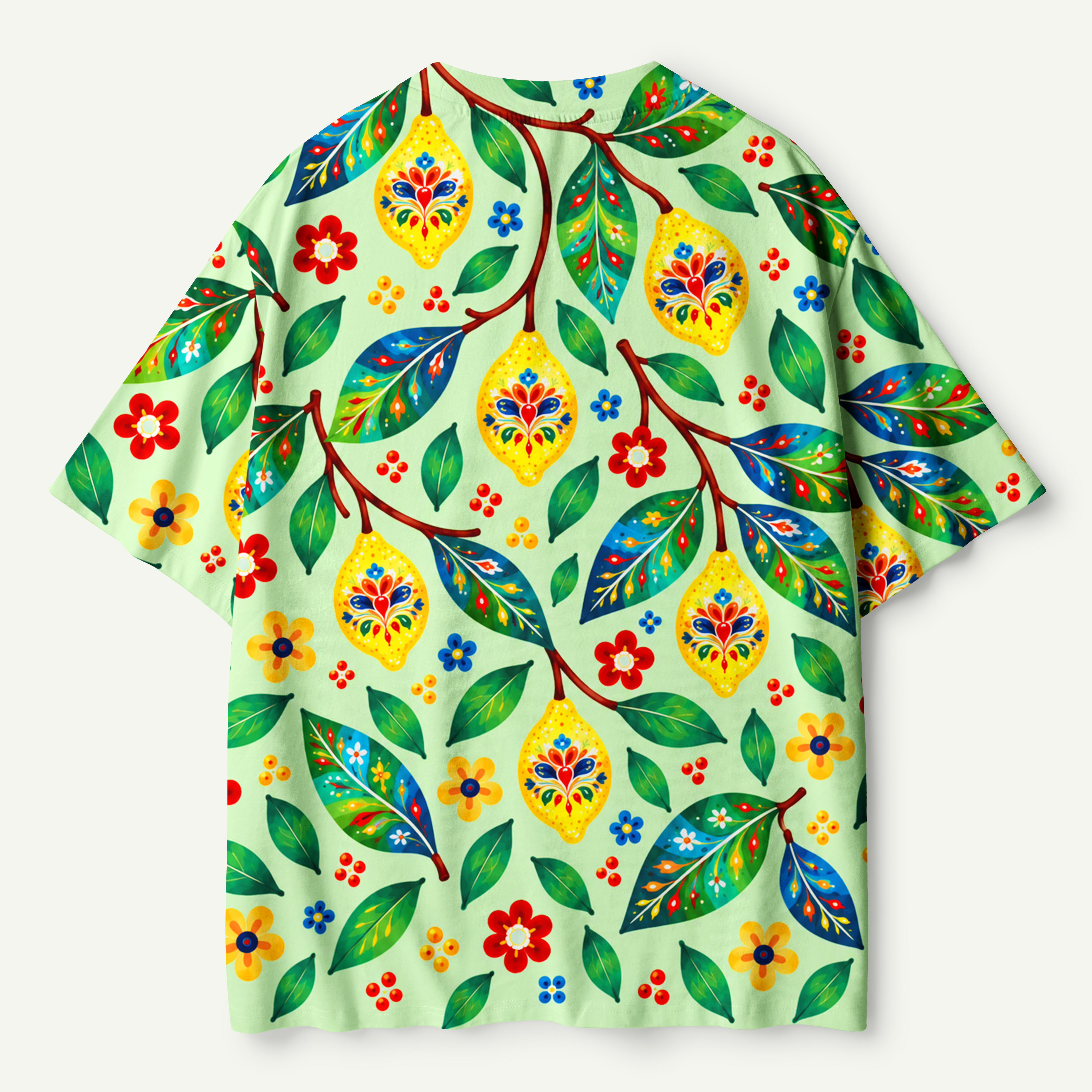 Folk Fruit Tree Blossom Premium Pure Cotton Tee