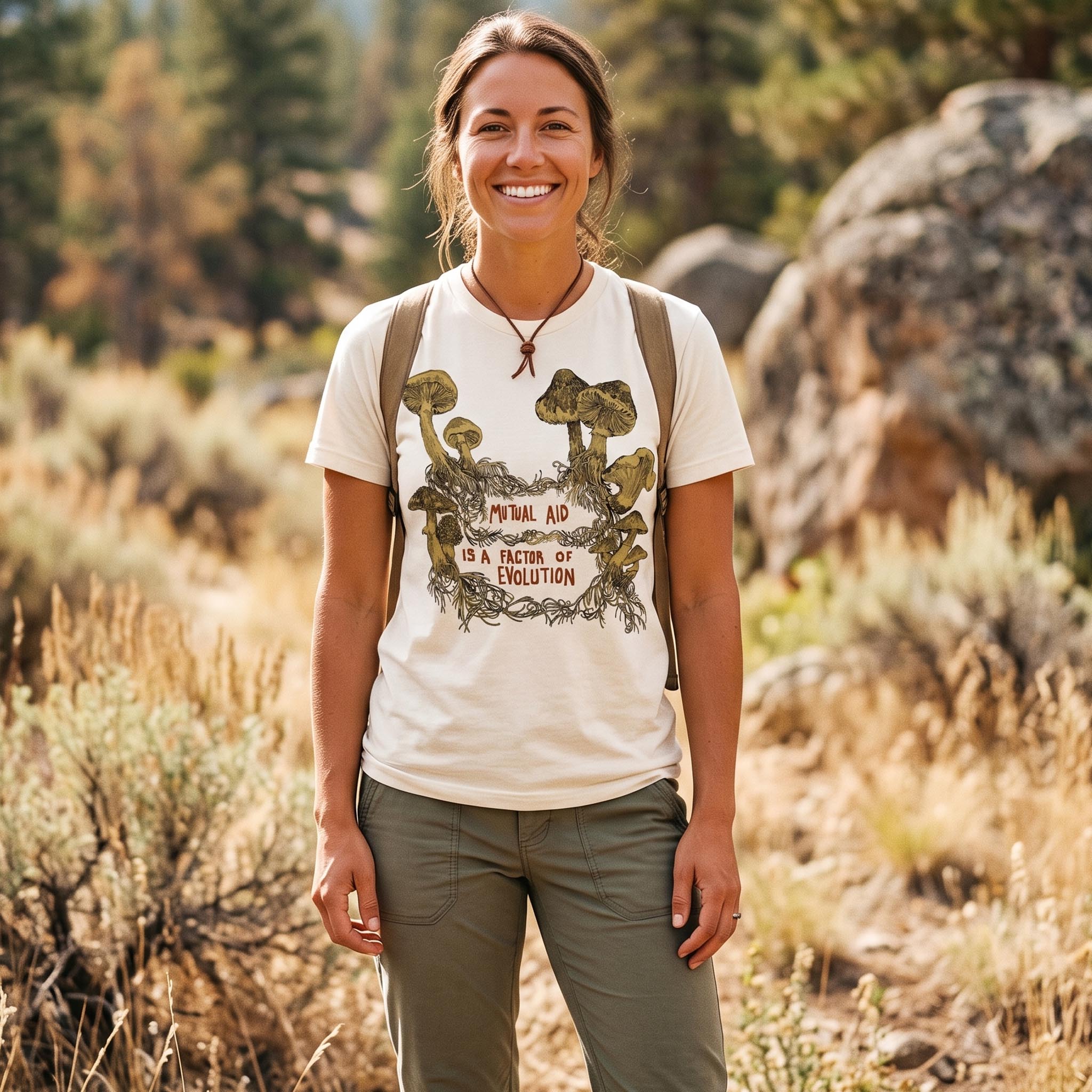 Mutual Aid Mushroom Evolution T-Shirt