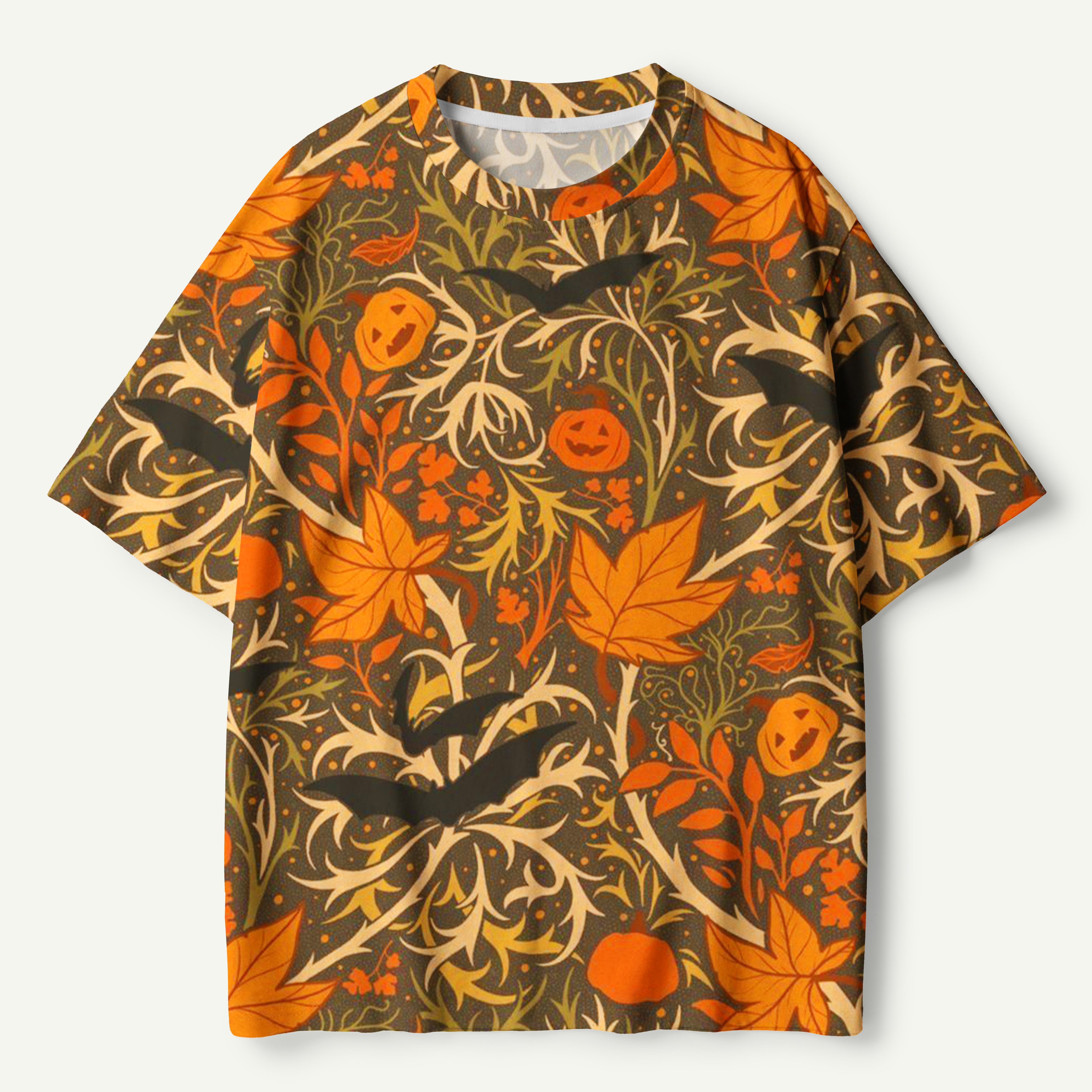 Autumn Pumpkin Woodland Pattern Premium Pure Cotton Tee