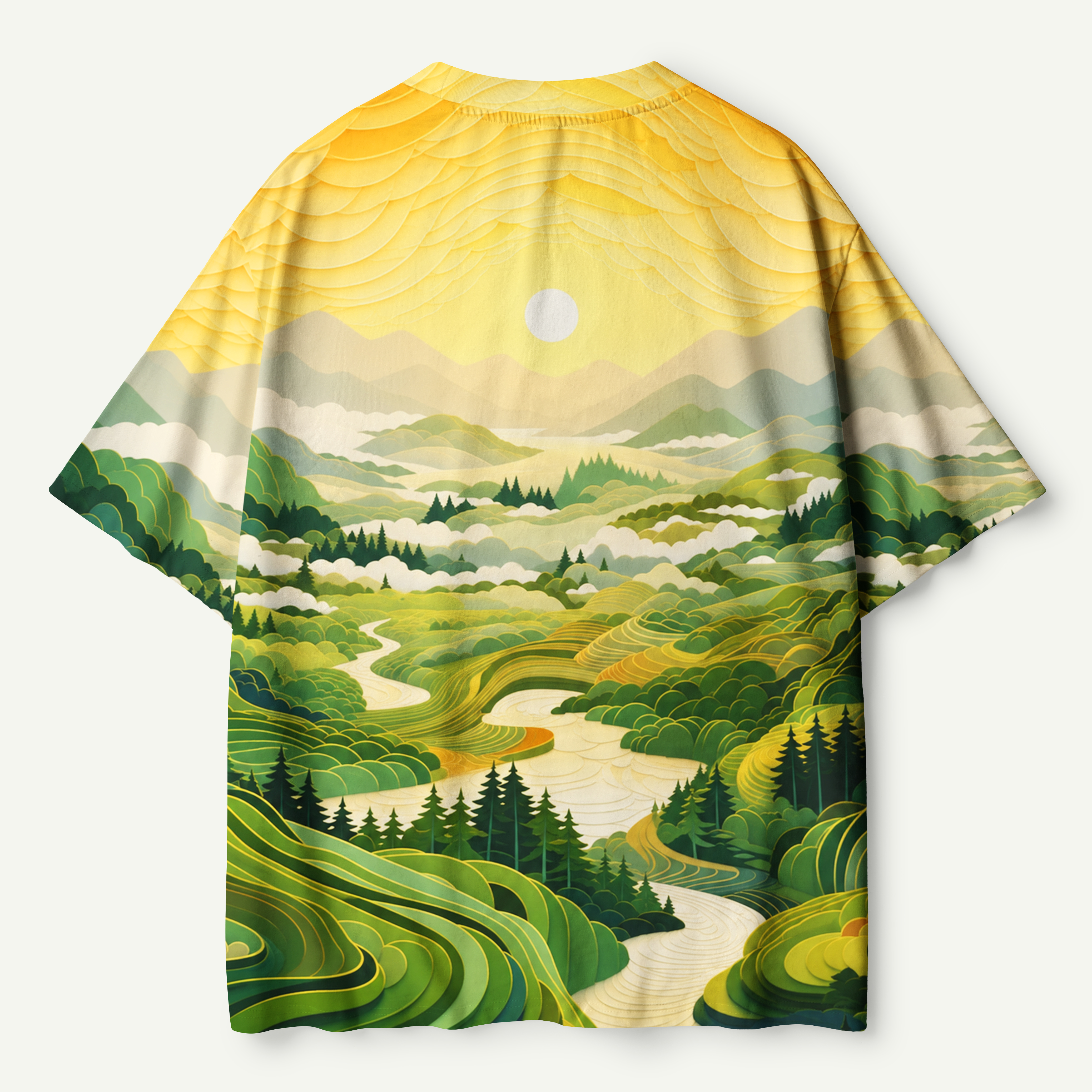 Golden Valley River At Sunrise Premium Pure Cotton Tee