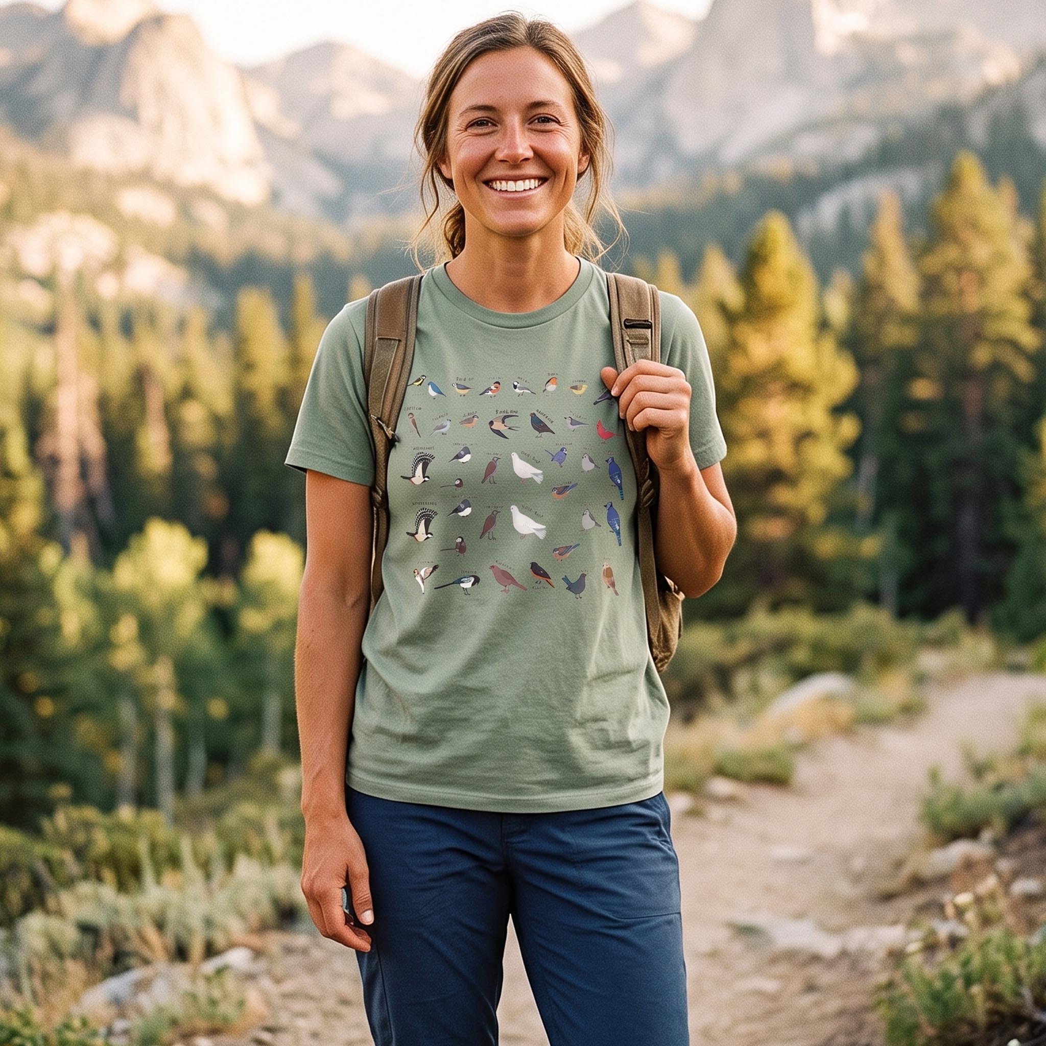 MDCTBYWY26071702Full Wrap Bird Species Guide T-Shirt