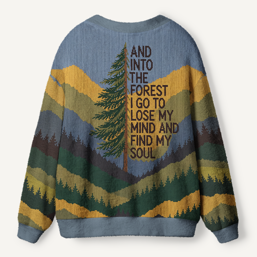 Into the Forest Tree Ugly Cardigan Sweaters