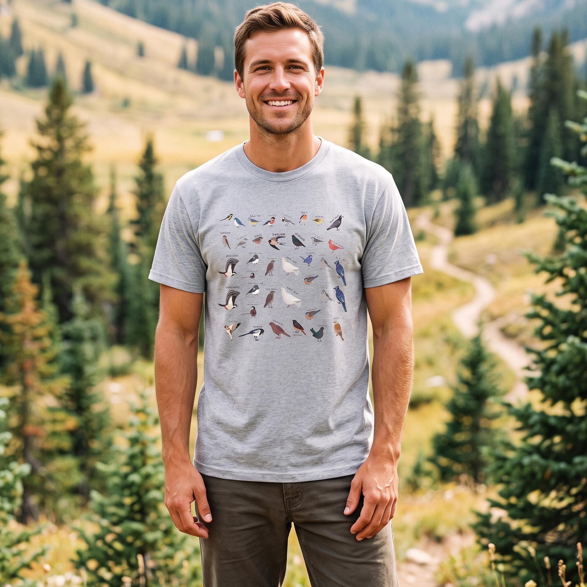 MDCTBYWY26071702Full Wrap Bird Species Guide T-Shirt