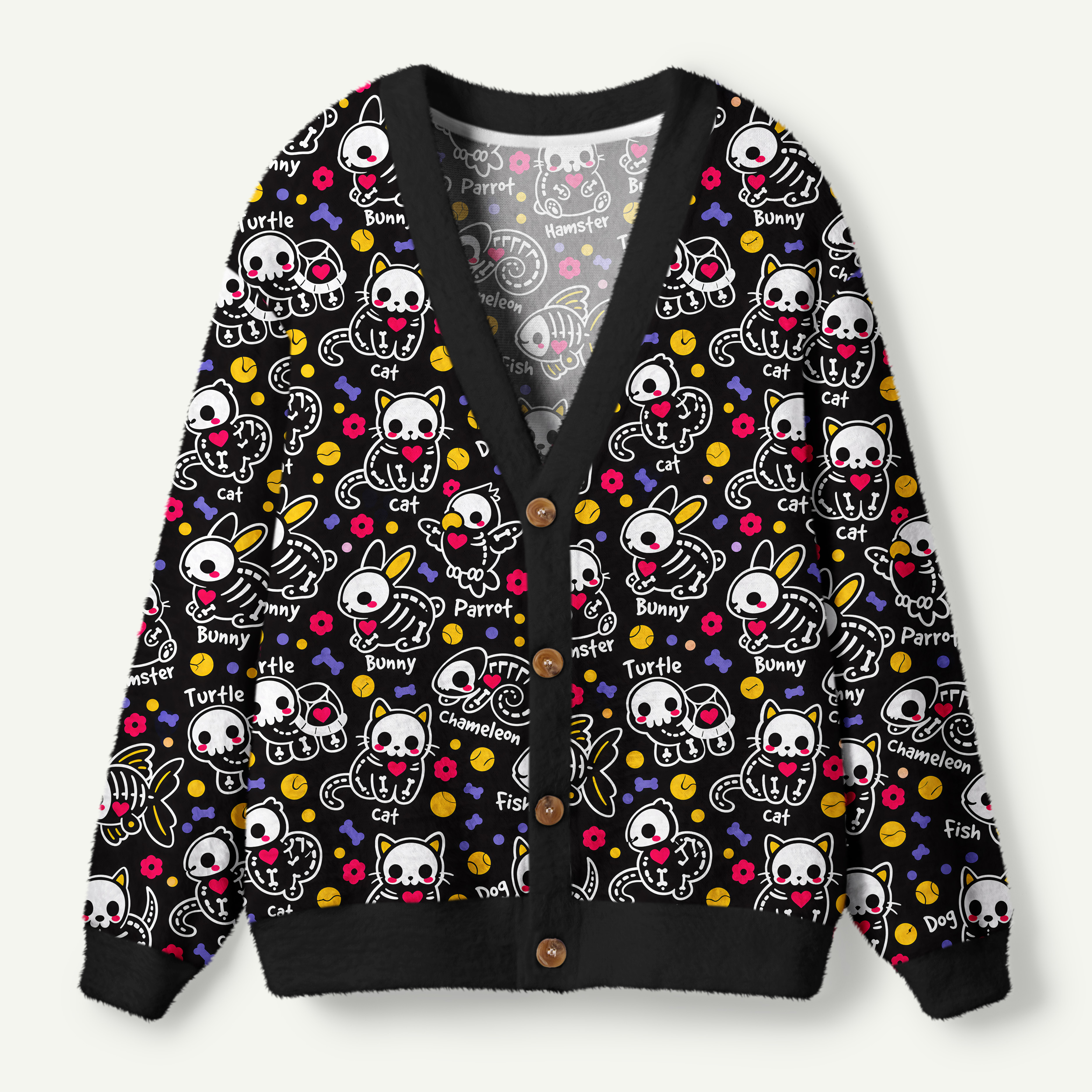 Cute Skeleton Pet Collection Ugly Cardigan Sweaters