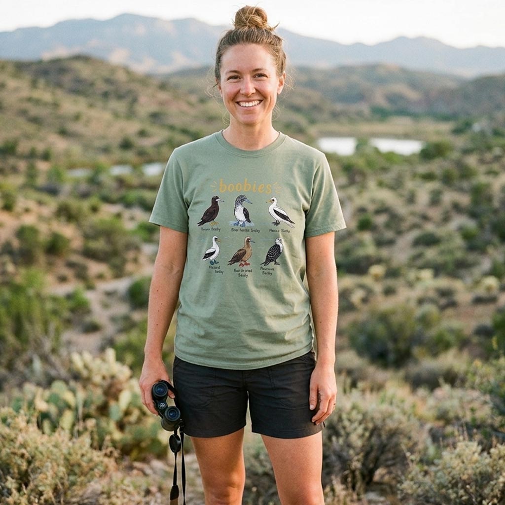 MDCTBYWY26072002 Boobies Bird Species Guide T-Shirt