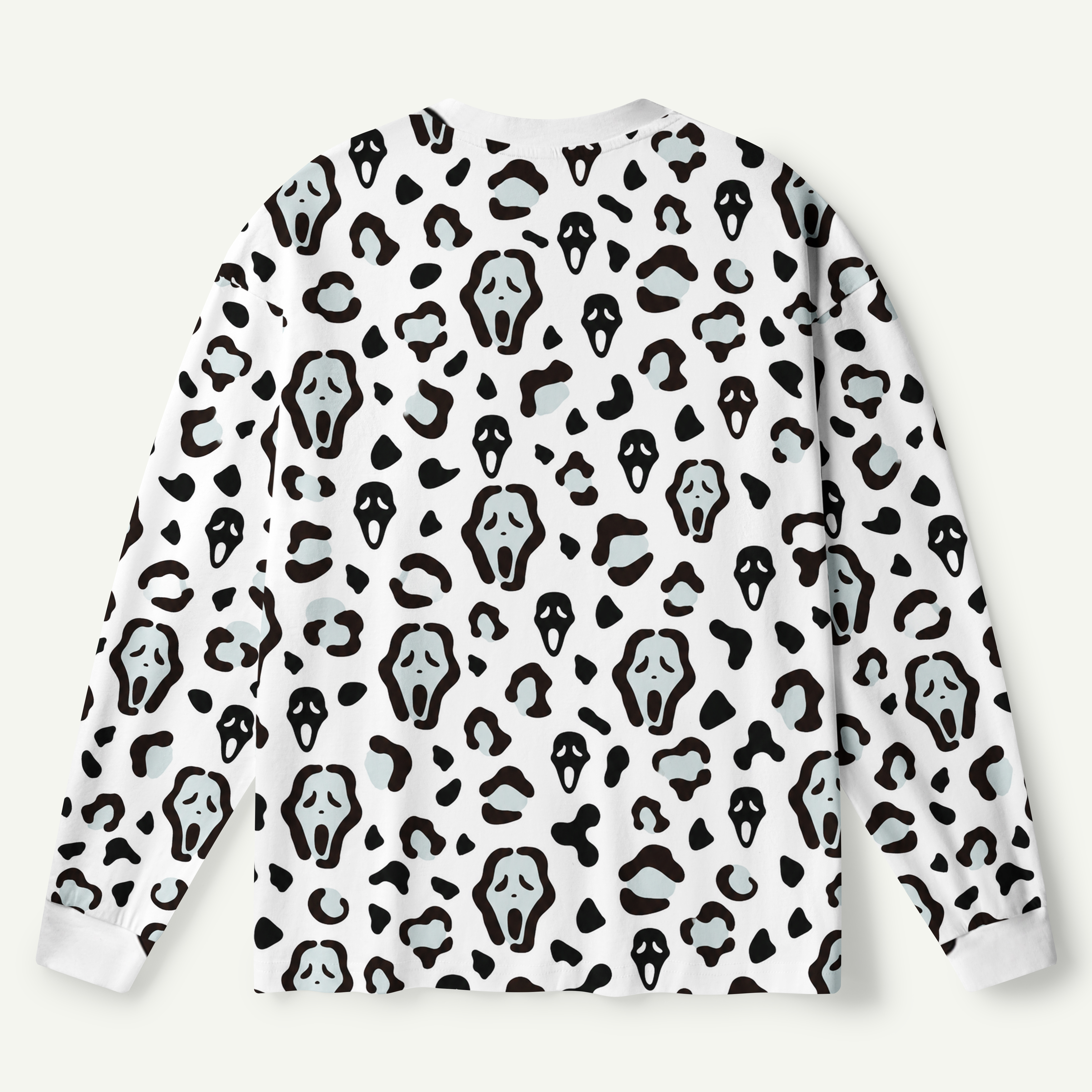 Black And White Leopard Spot Pattern Premium Pure Cotton Long Sleeves
