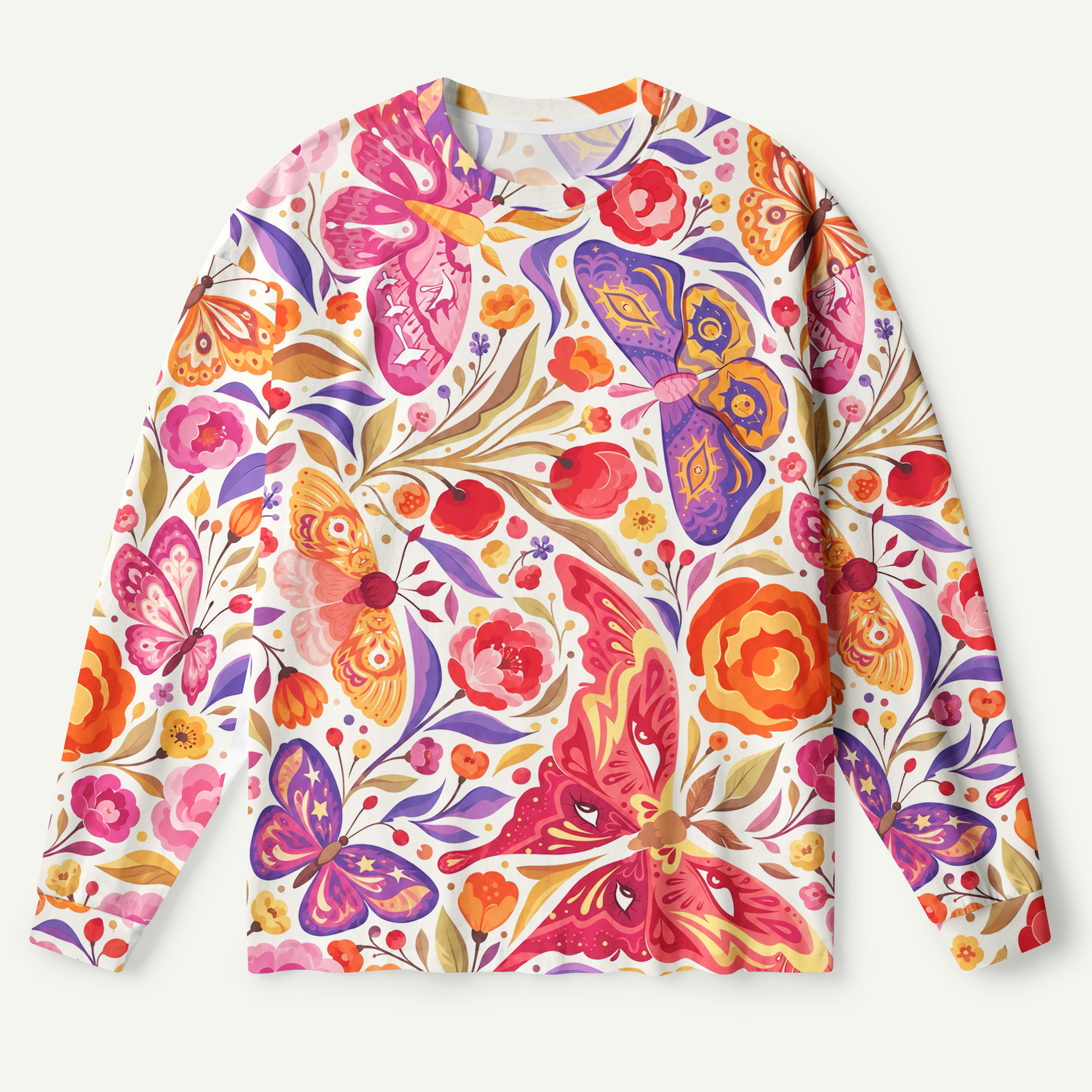 Butterfly Bloom Garden Premium Pure Cotton Long Sleeves
