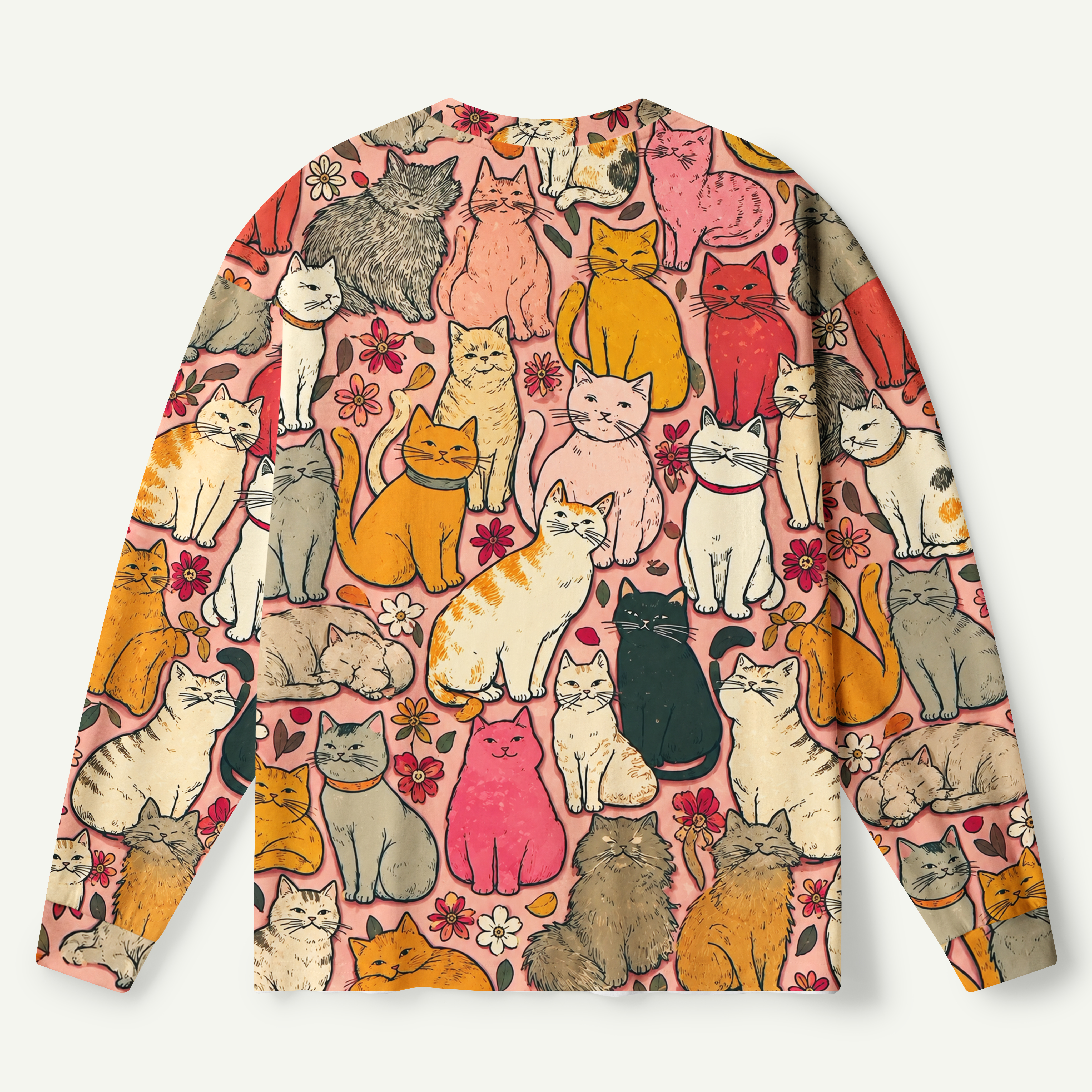 Cozy Cat Gathering Premium Pure Cotton Long Sleeves
