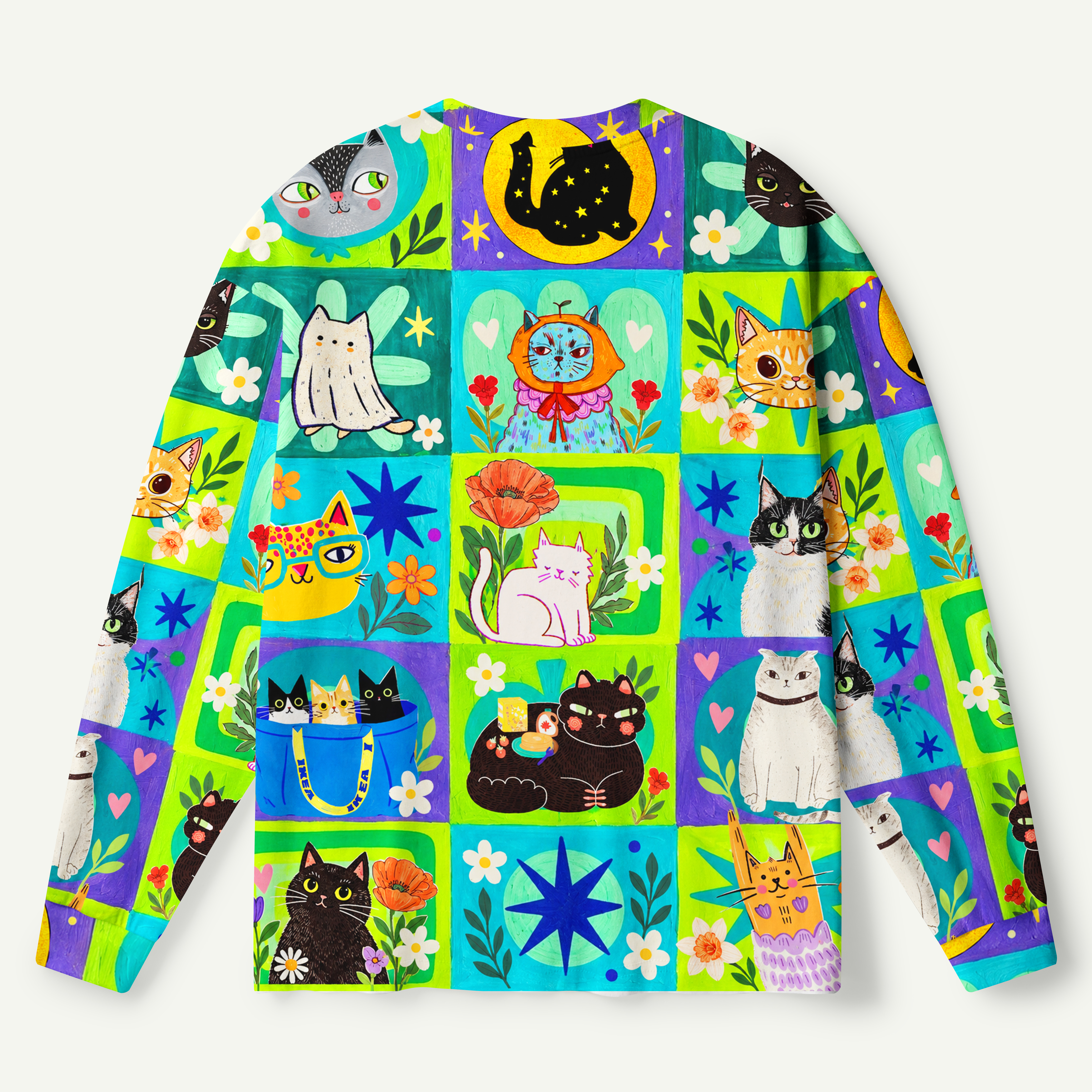 Pop Art Cat Collage Premium Pure Cotton Long Sleeves