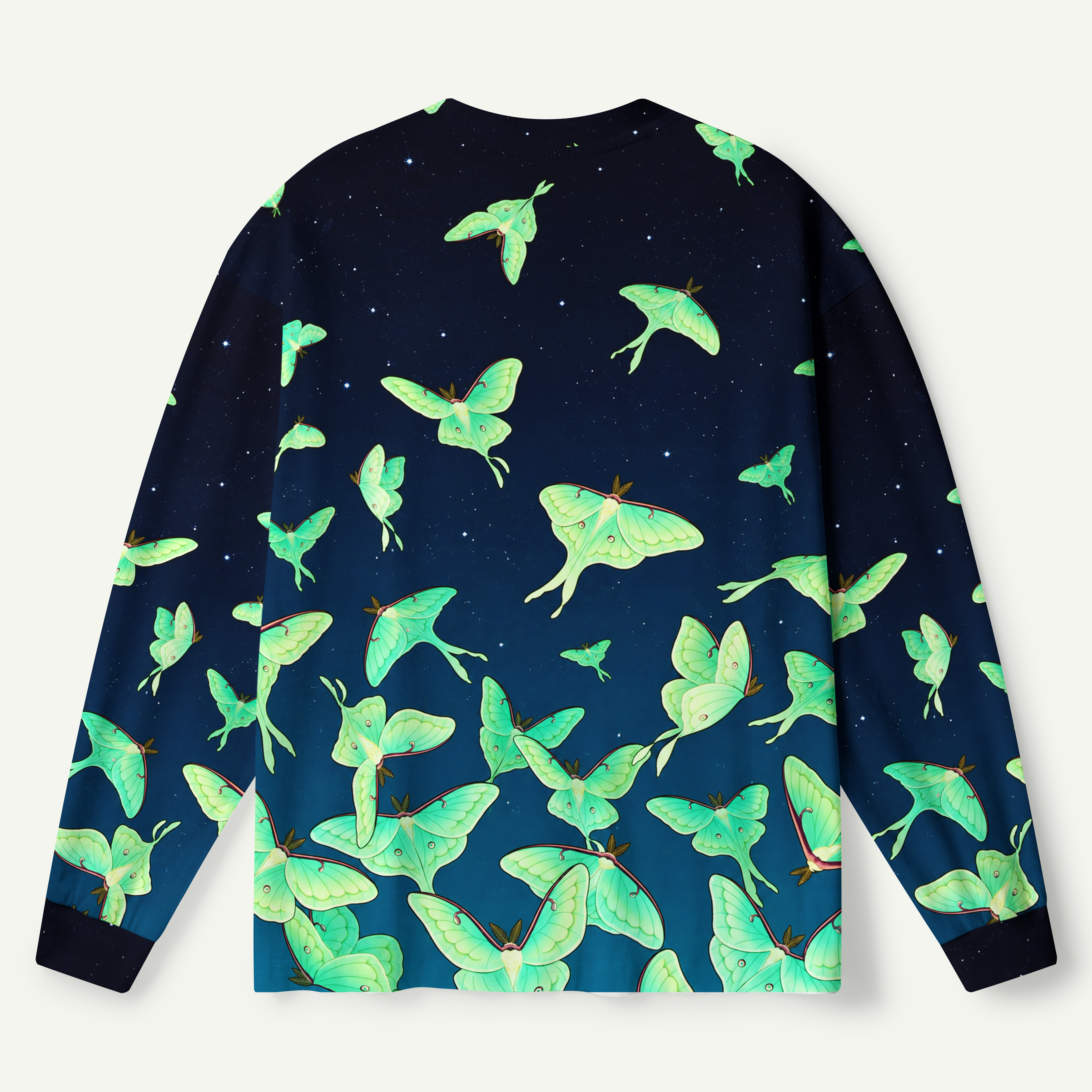 Moonlit Moth Drift Premium Pure Cotton Long Sleeves