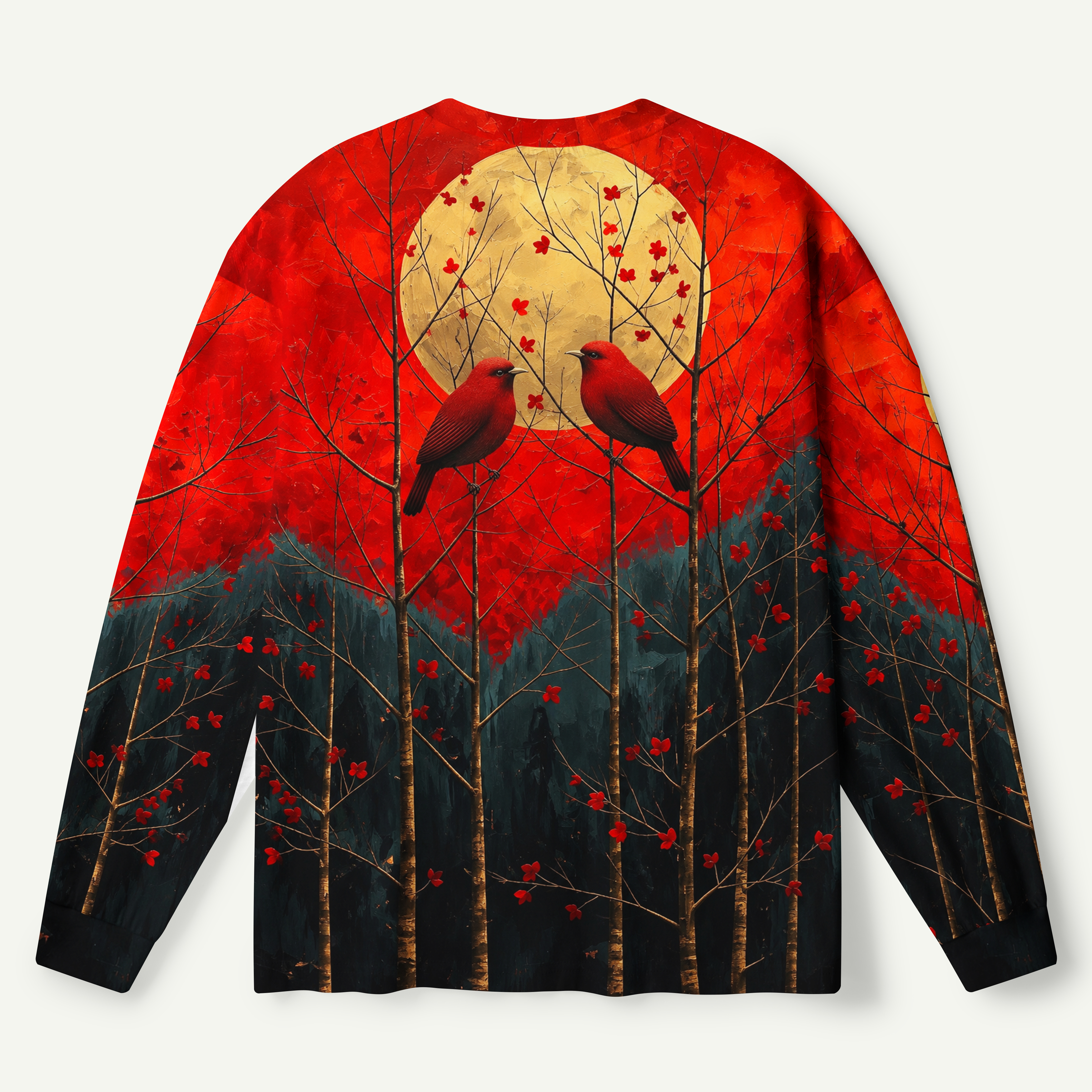 Crimson Moon Songbirds Premium Pure Cotton Long Sleeves