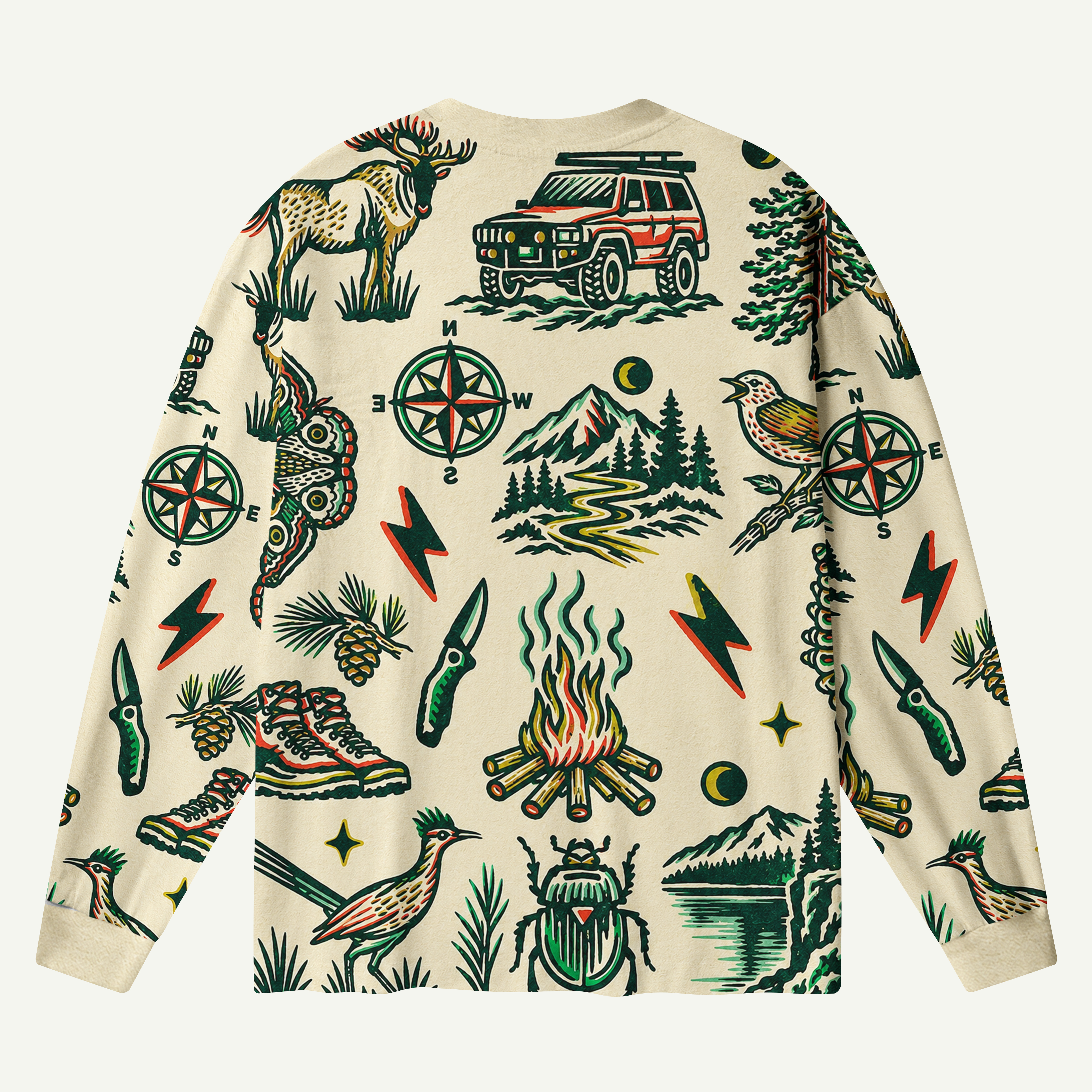 Wilderness Field Guide Icon Collage Premium Pure Cotton Long Sleeves