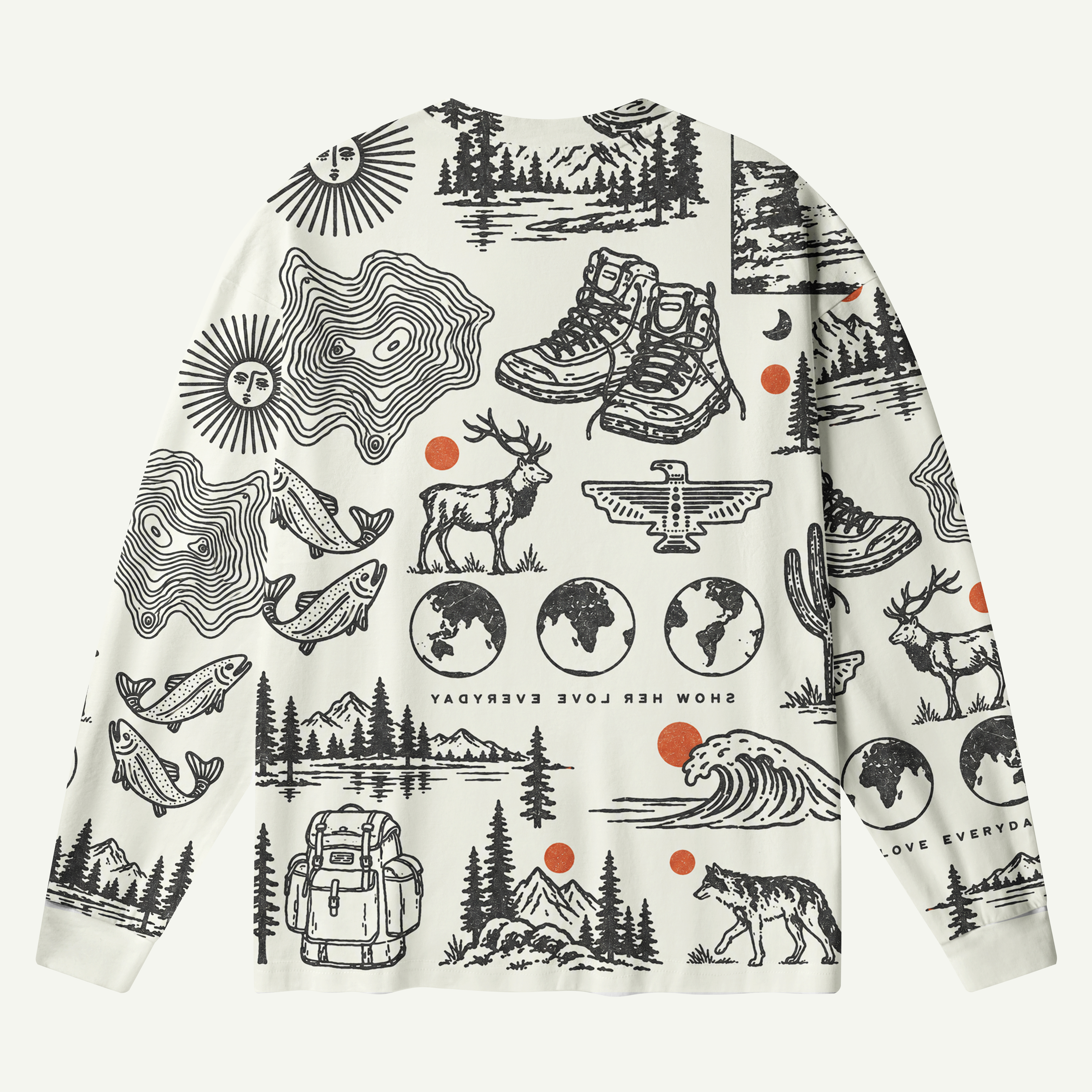 Show Her Love Everyday Outdoor Heritage Collage Premium Pure Cotton Long Sleeves