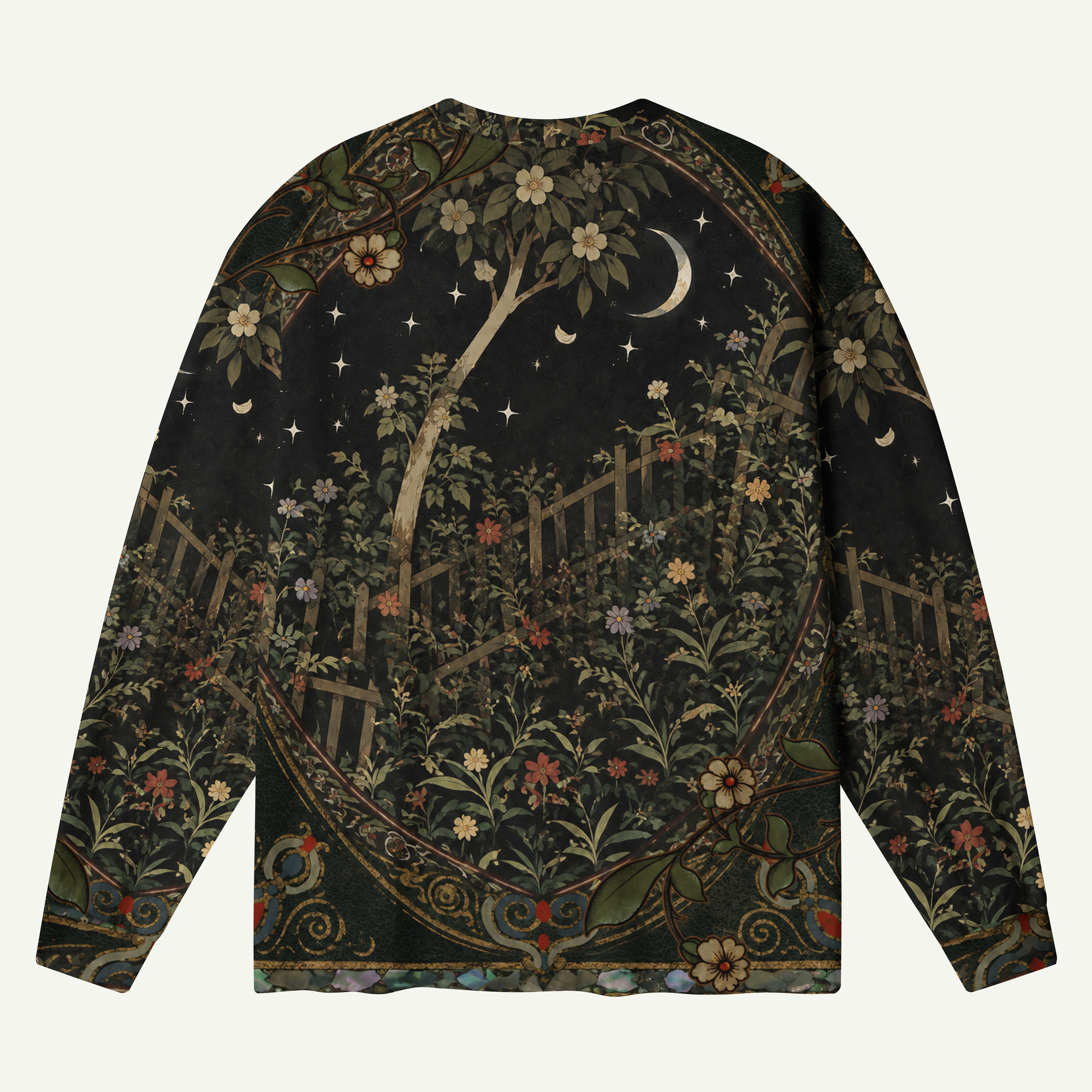 Flaming White Stag Gothic Fantasy Premium Pure Cotton Long Sleeves