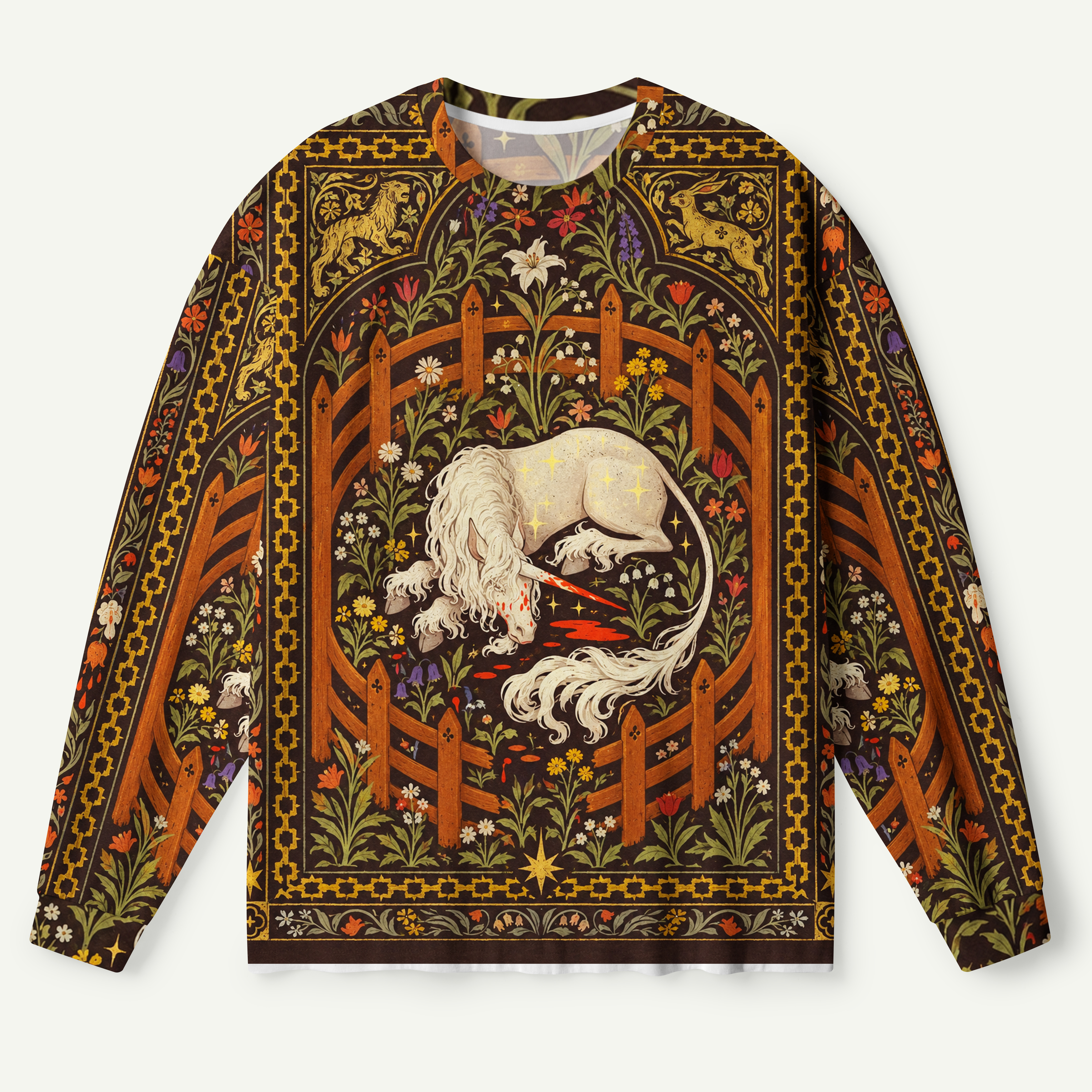 Enchanted Unicorn In Thorn Garden Premium Pure Cotton Long Sleeves