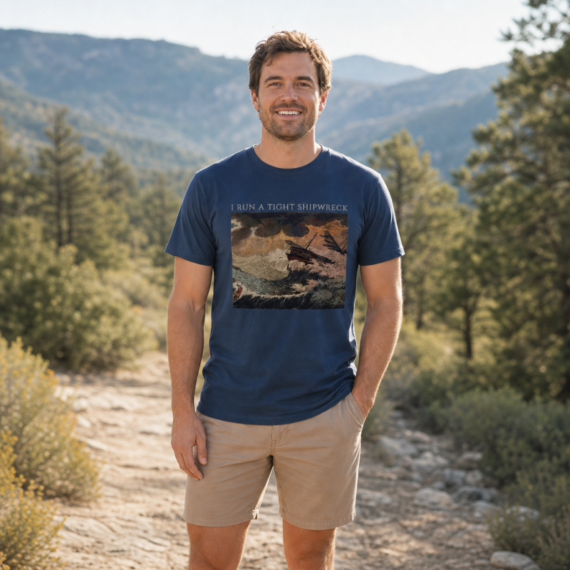 I Run a Tight Shipwreck Storm Painting T-Shirt