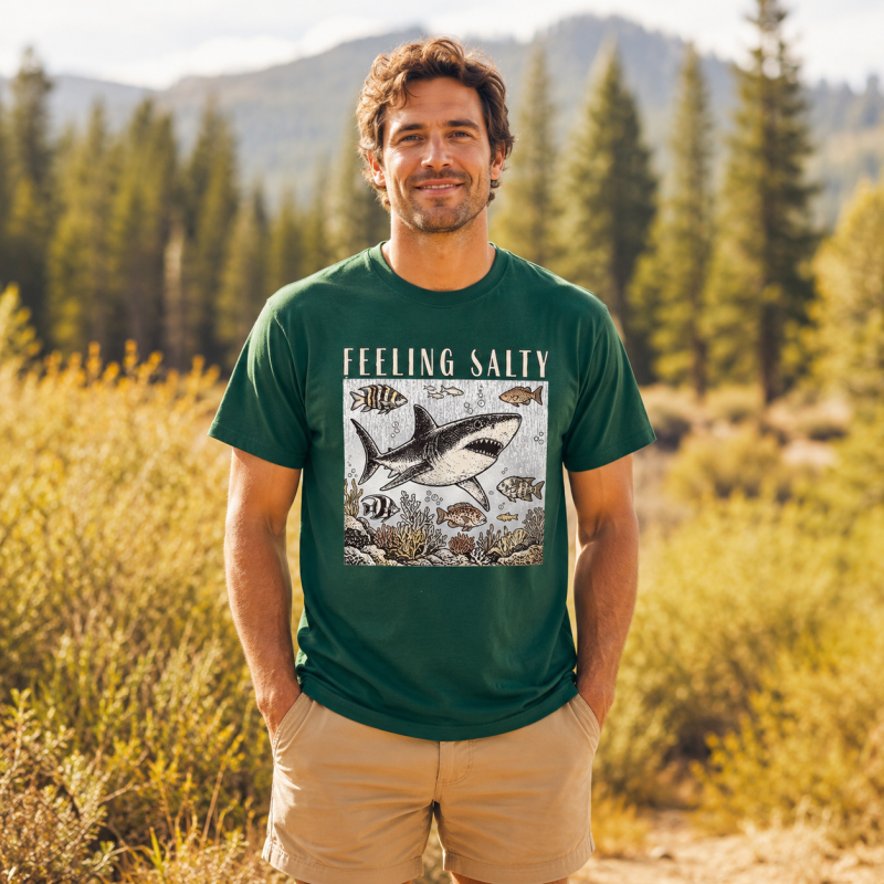 Feeling Salty Shark Ocean Humor T-Shirt