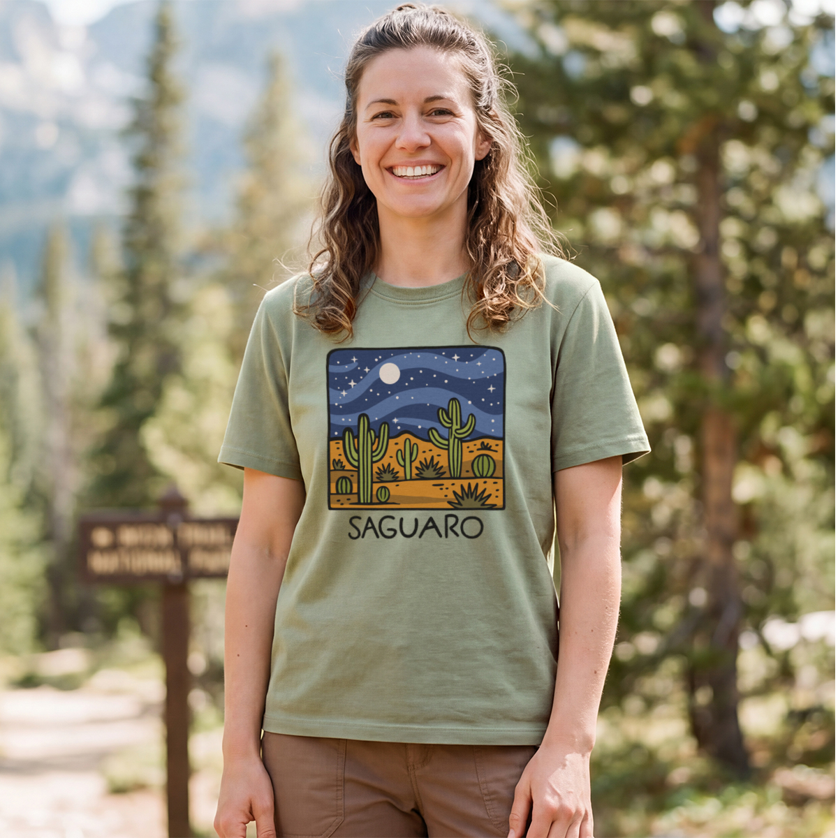 Saguaro at Night T-Shirt