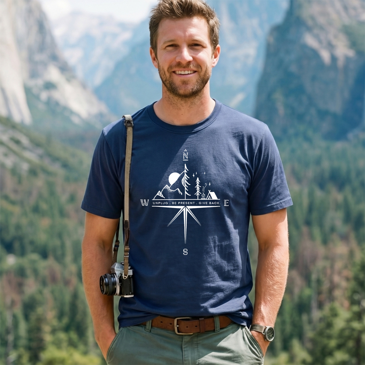 Compass Mountain Scene T‑Shirt