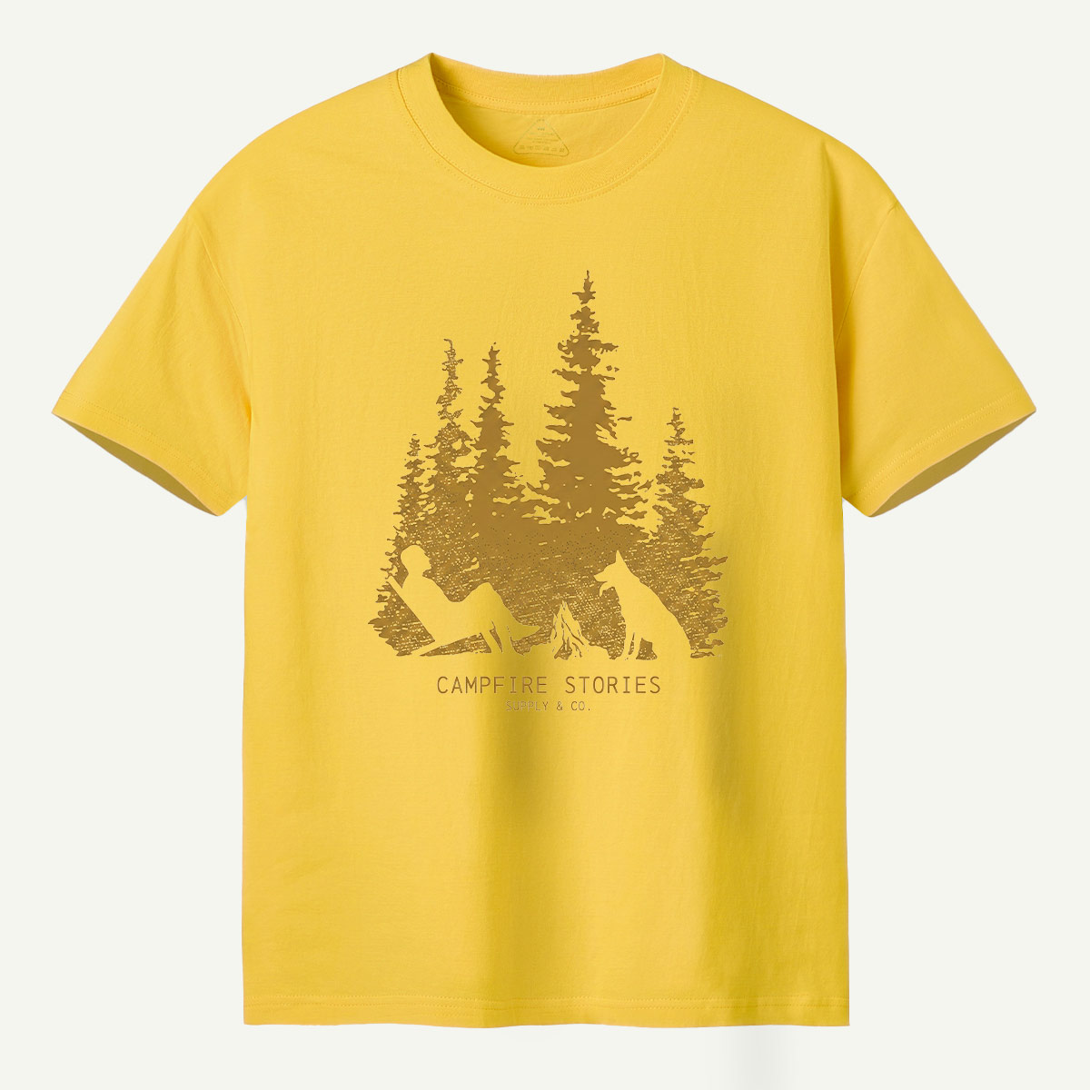Golden Pine Forest Campfire Escape T-Shirt