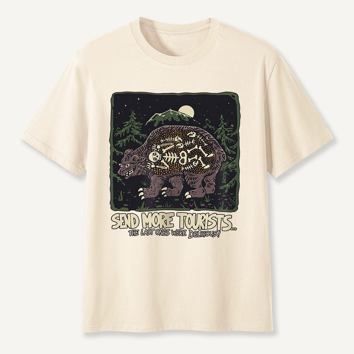 Send More Tourists Bear Skeleton T-Shirt