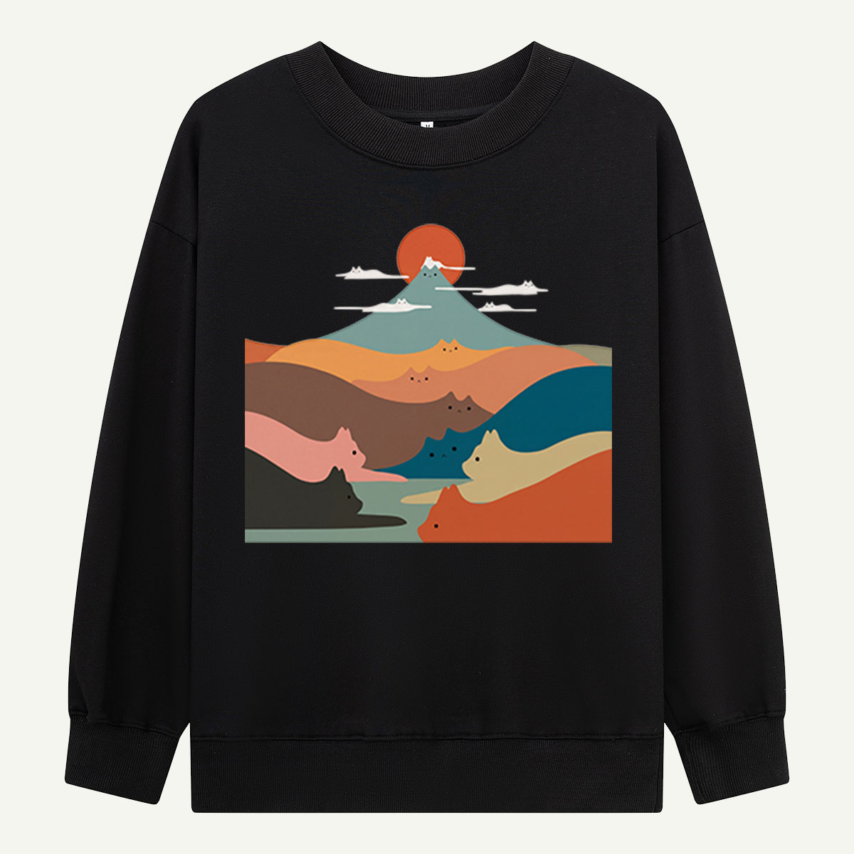 Cat Mountain Landscape Sweatshirts