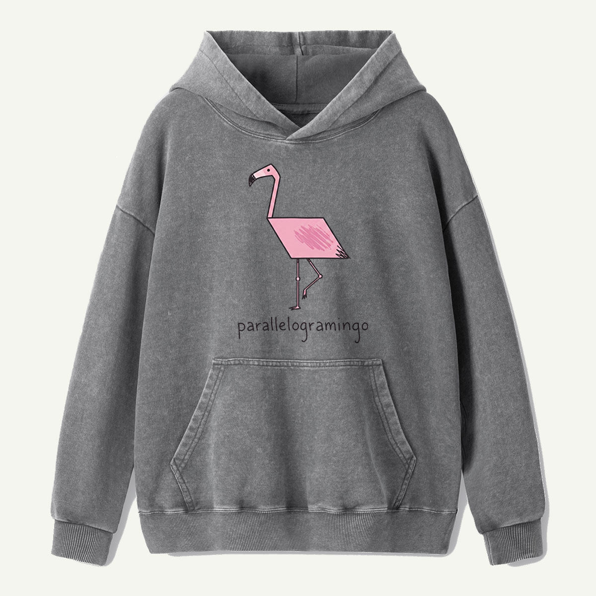 Parallelogramingo Flamingo Pun Washed Hoodie