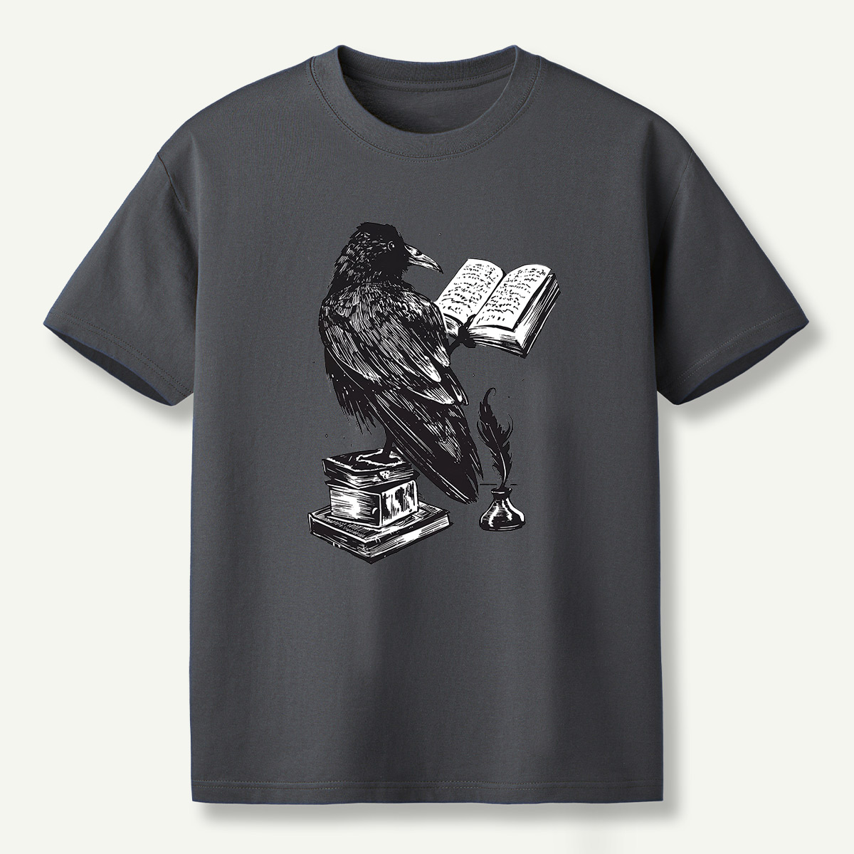 Raven Scholar Reading Books T-Shirt