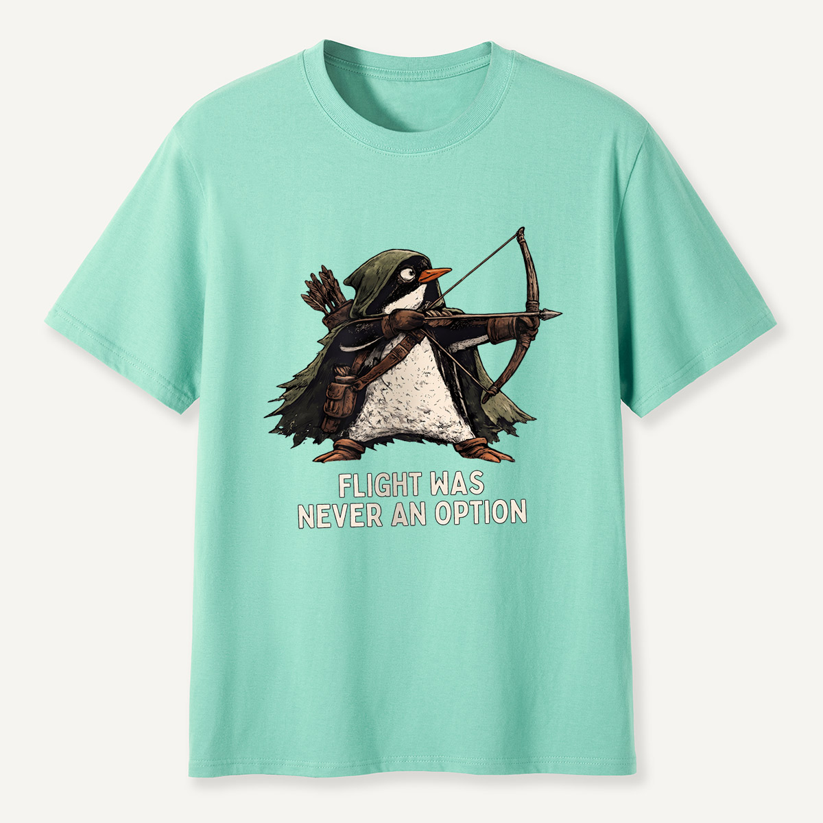 Flight Was Never An Option Archer Penguin T-Shirt