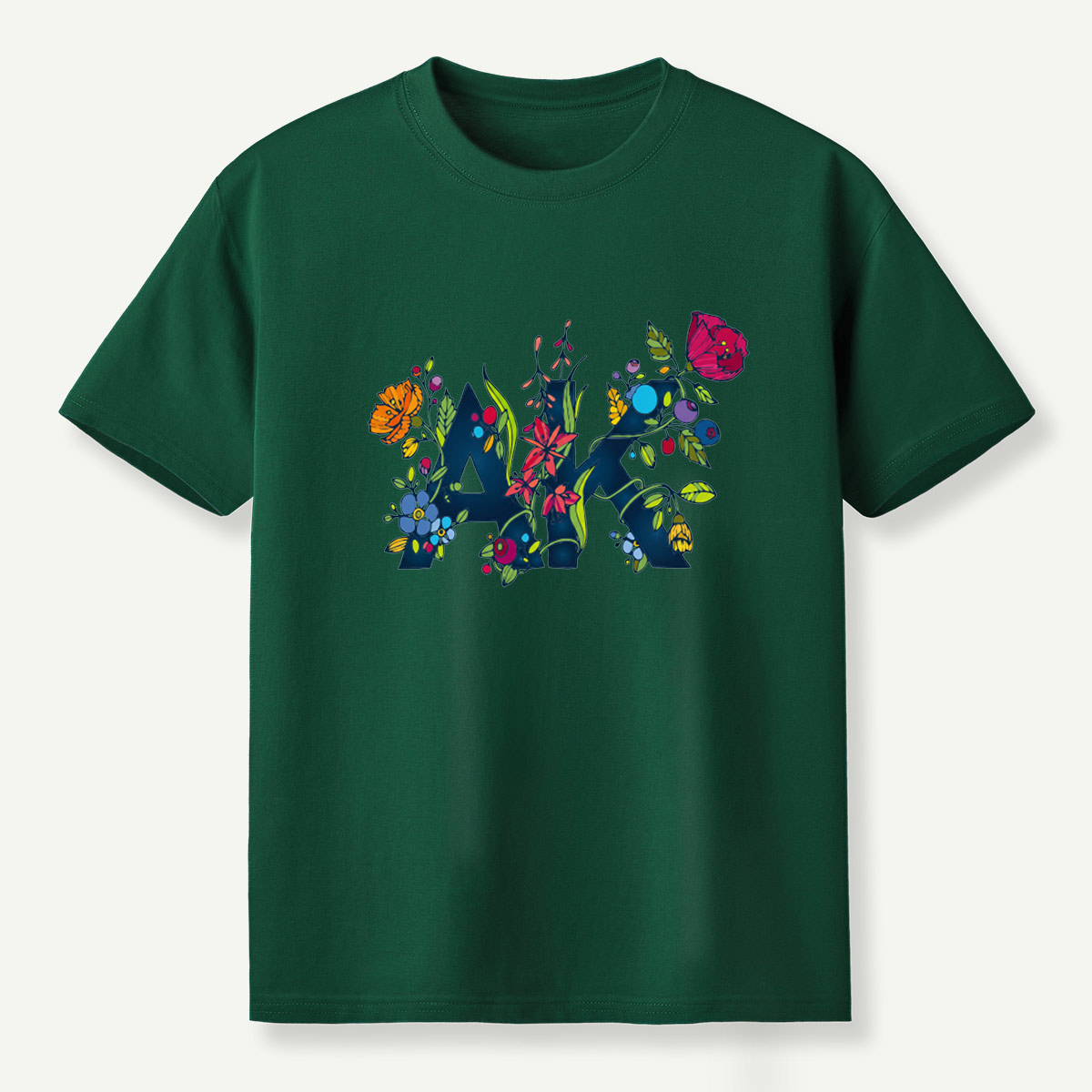 Floral Letter M Wildflower Botanical Collage T-Shirt